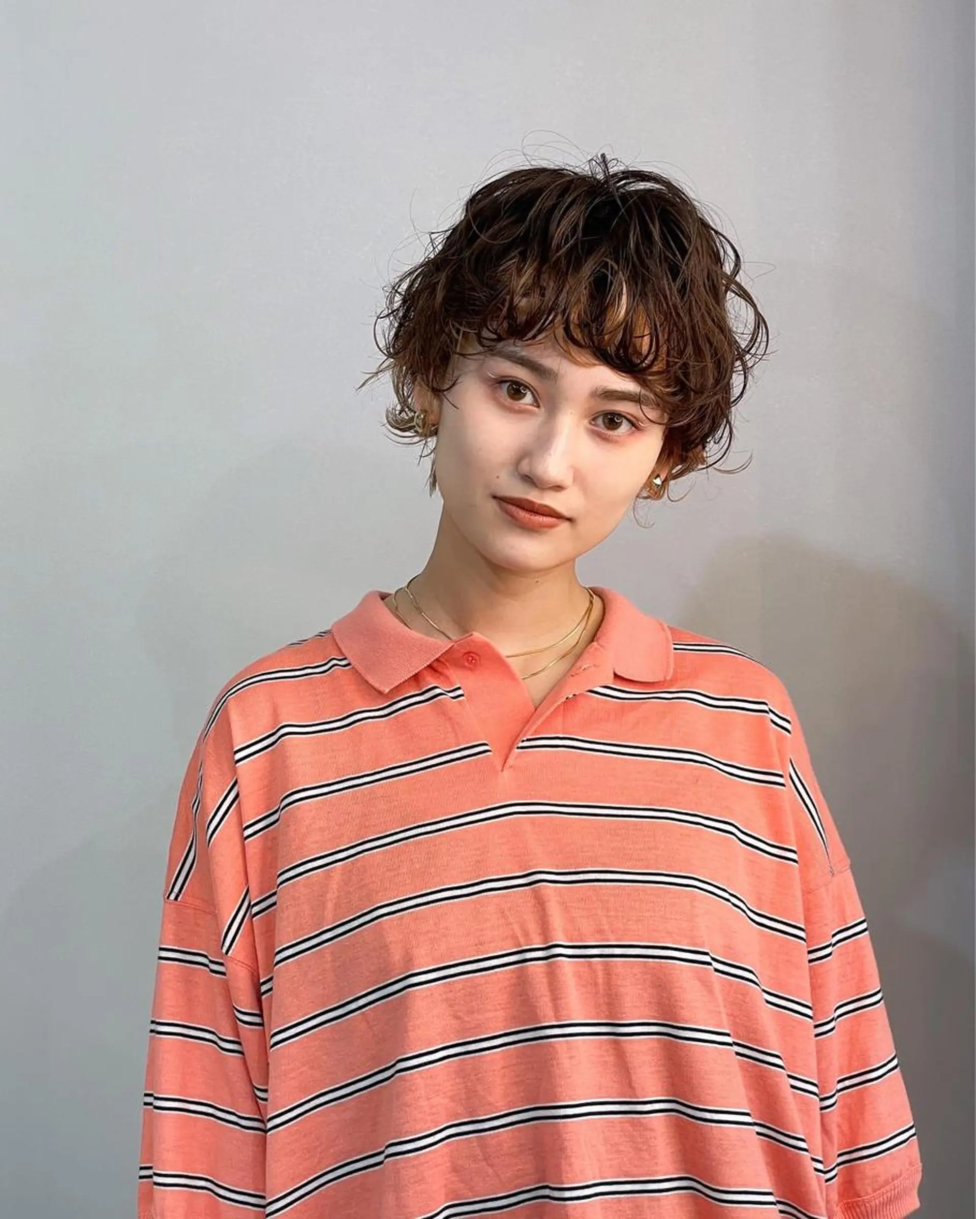 ショート カラー パーマ ショートヘア カット ヘアカラー トリートメント パーマ＊ 顔まわり似合わせのヘアスタイル