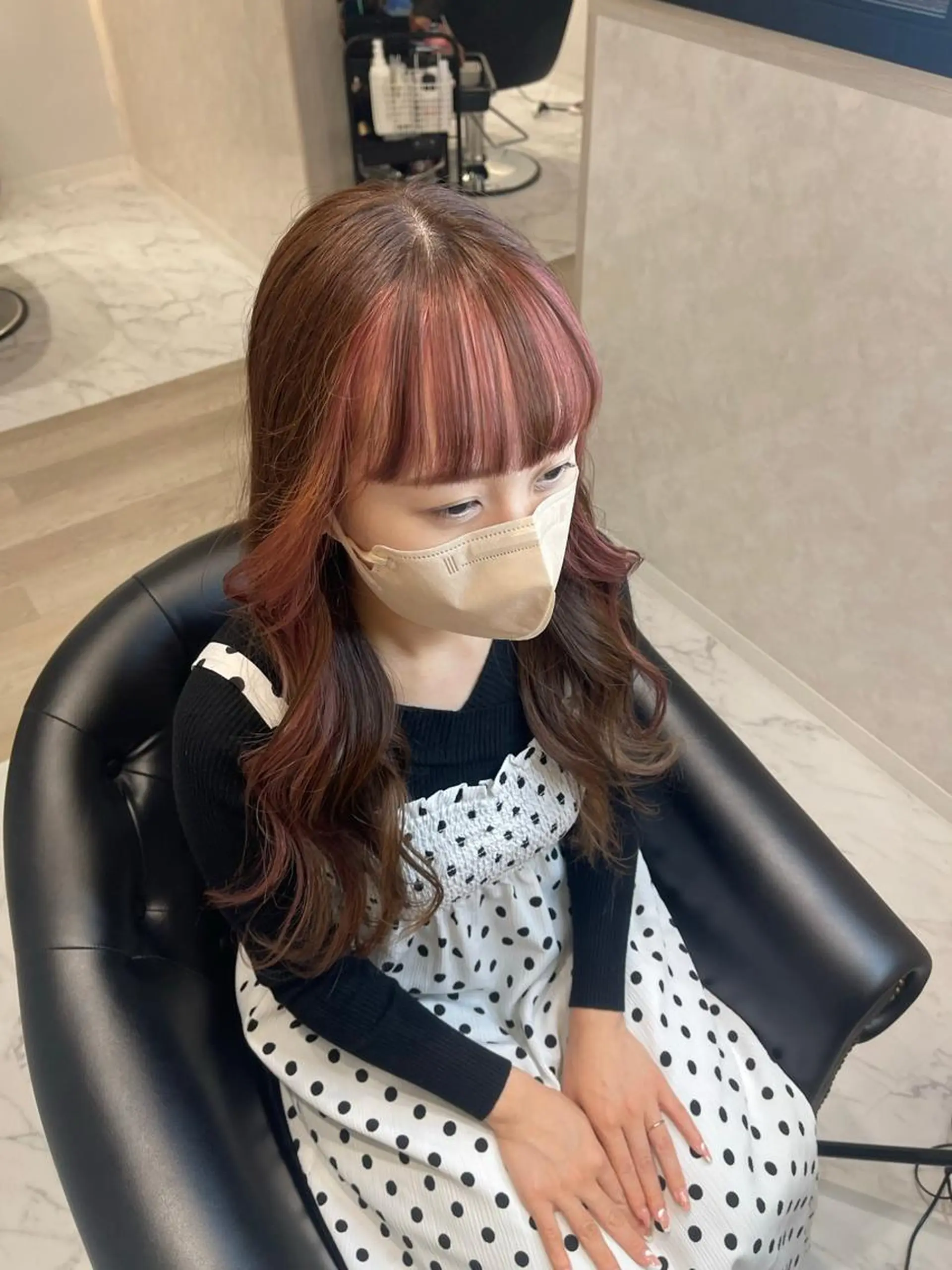 ロング カラー ヘアカラー トリートメント &chaLme   心斎橋所属・emi/髪質改善/ 韓国風/艶カラーのヘアスタイル