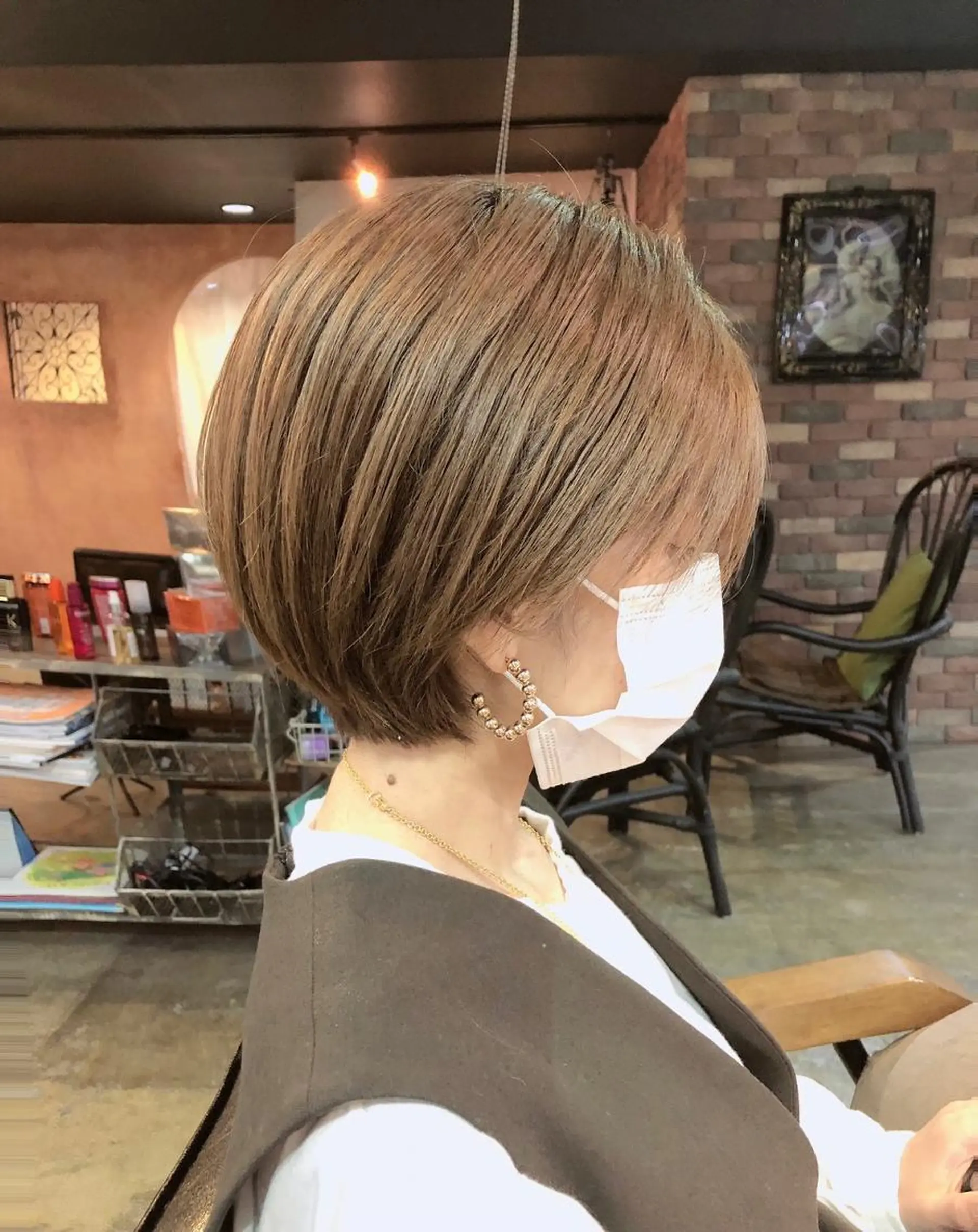 ショート ヘアアレンジ カラー パーマ 初めでも安心🌟 newi町田✂のヘアスタイル