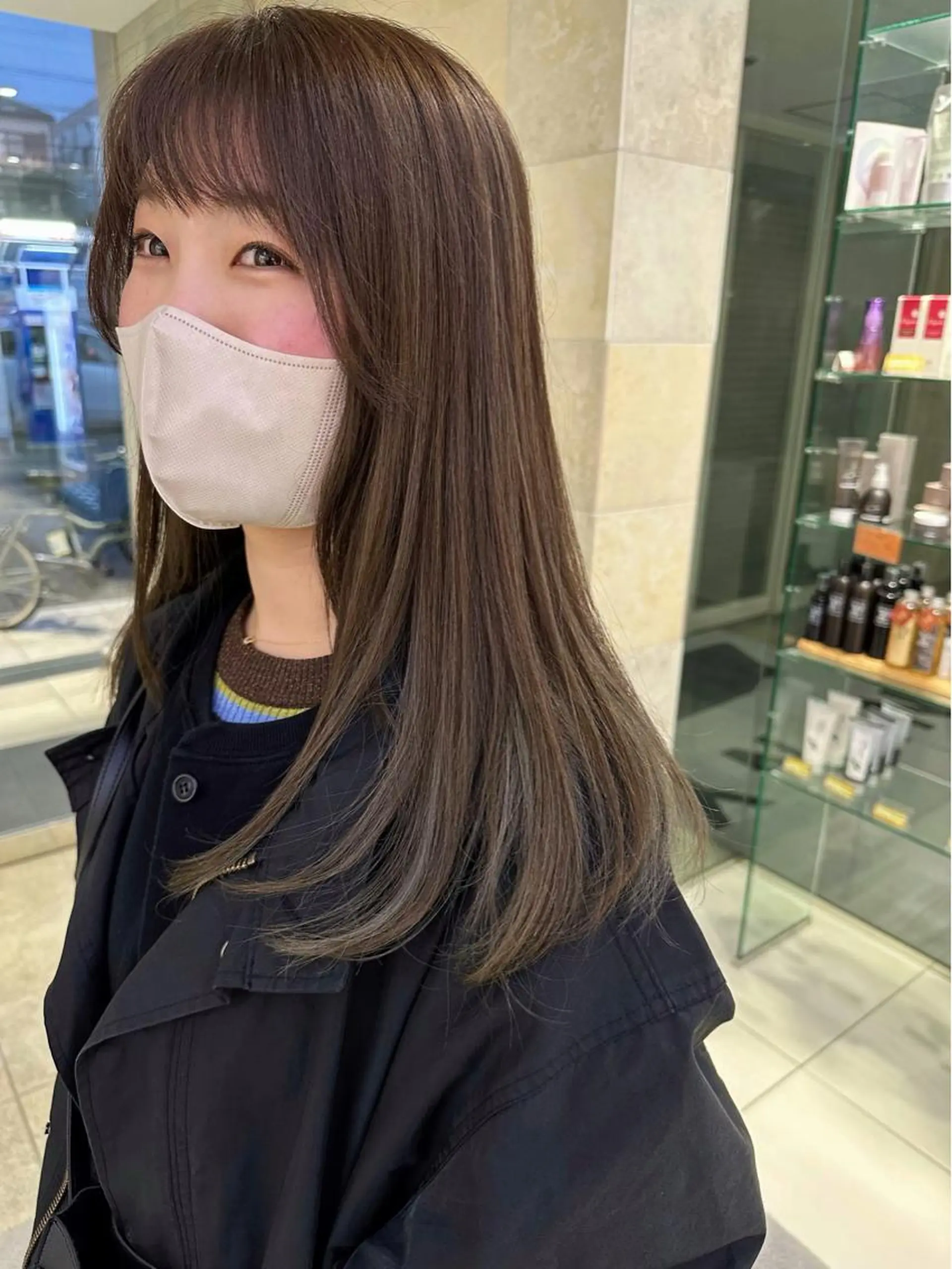 セミロング カラー 透明感カラー ハイライトカラー ハイライト 田中 あかねのヘアスタイル