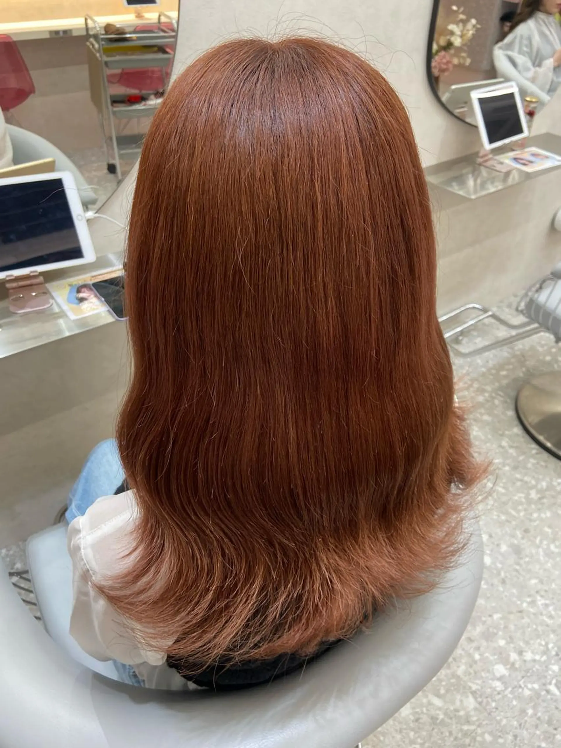 セミロング カラー シールエクステ ブリーチ ブラウンカラー ケアカラー ダブルカラー 新宿/韓国ヘア 中明度カラー/かやのヘアスタイル