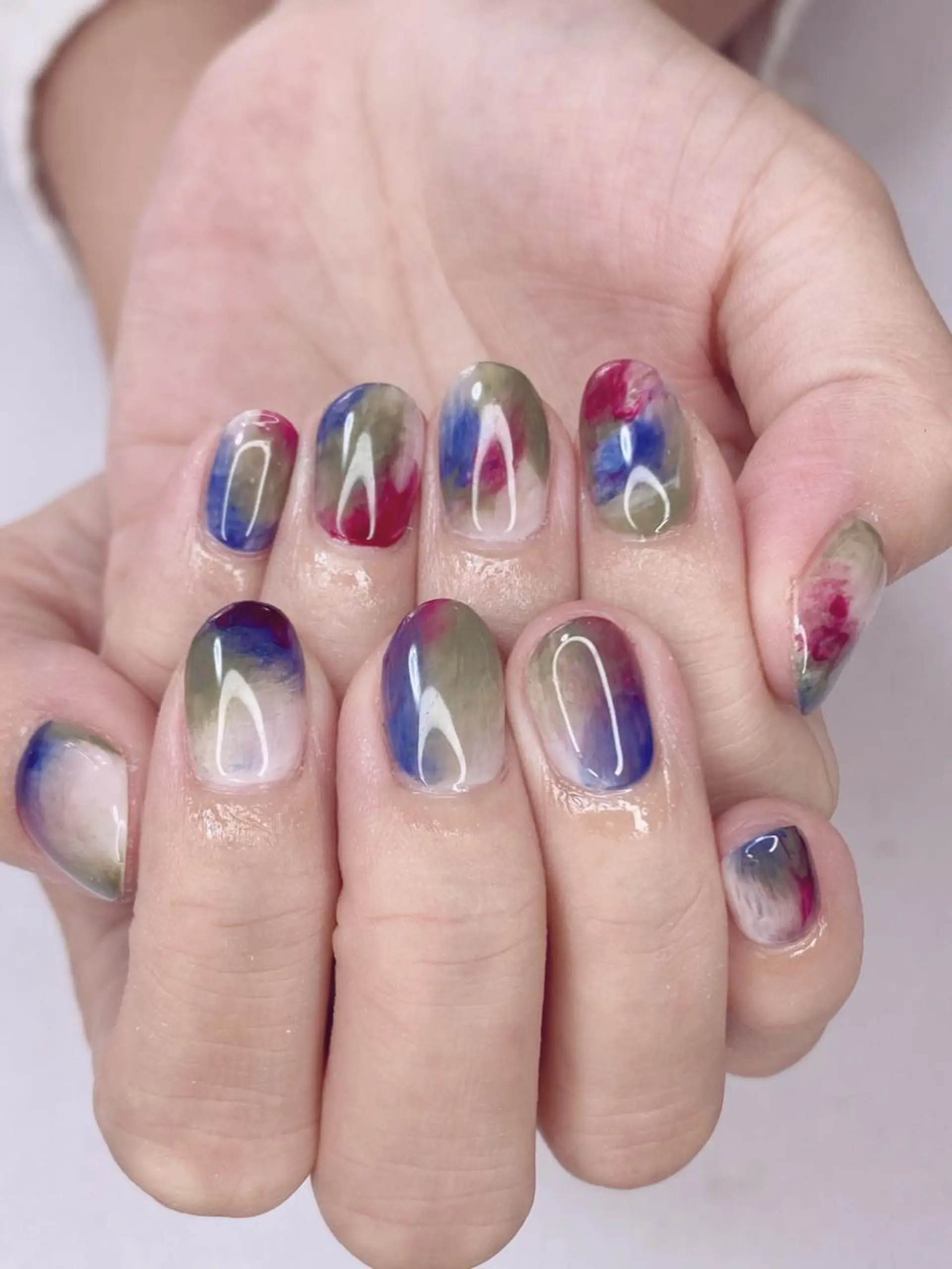 ネイル アニマル柄 アートネイル オーロラネイル 桜ネイル クリアネイル Ｎail Ｓalon ertiのネイルデザイン