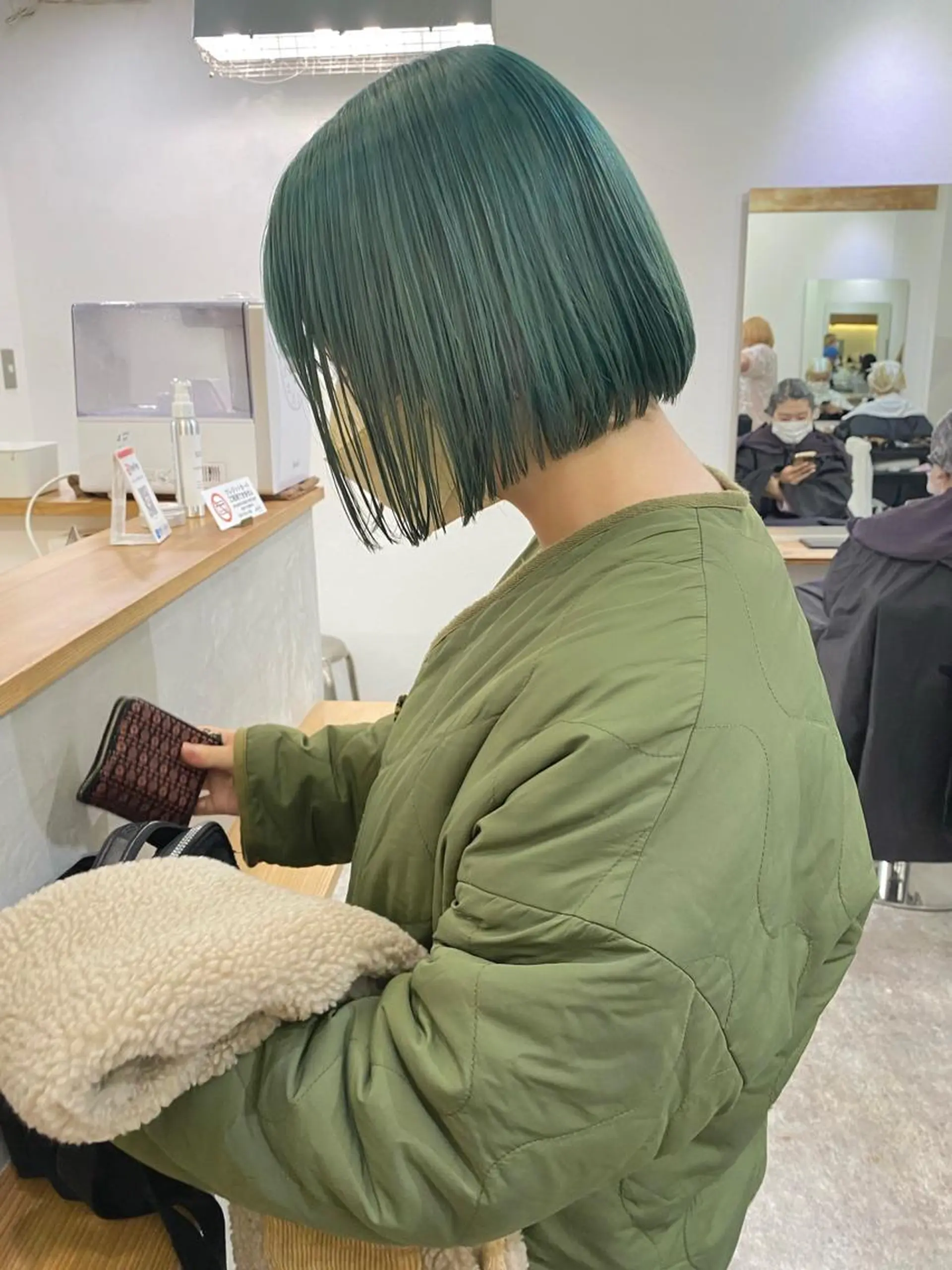 ショート カラー ボブ ヘアカラー トリートメント 森貴裕/ベージュ/ パーマ/オリーブのヘアスタイル