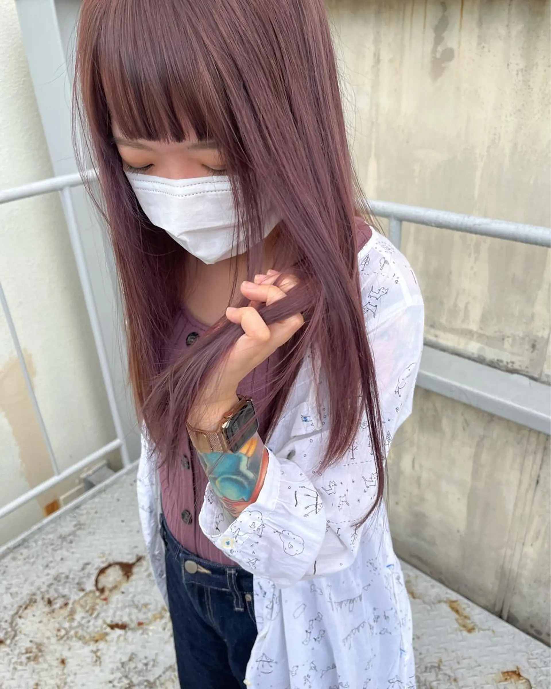 ロング カラー ﾊｲﾄｰﾝ/ｼｮｰﾄ 村上淳乃🐥のヘアスタイル