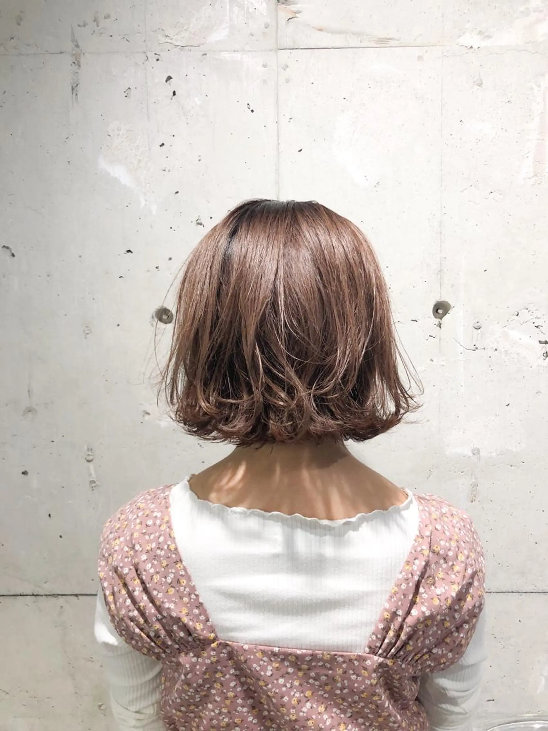 ミディアム カラー パーマ ヘアアレンジ メンズ キッズ ネイル マツエク・マツパ ピンクカラー カラーマツエク ボブ ブラウン ピンク Rene'所属・当日予約⭕️ yuriのヘアスタイル