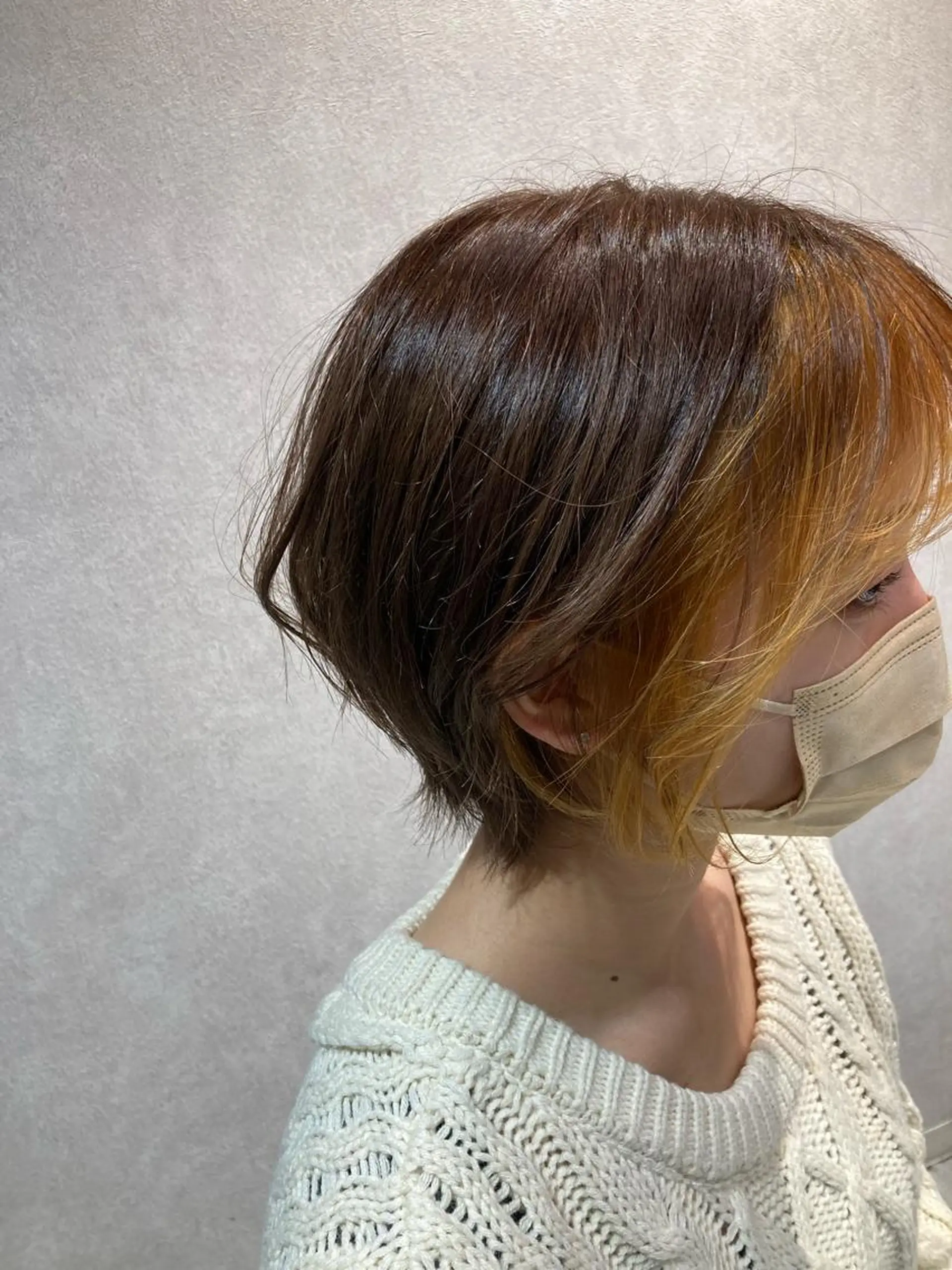 ショート カラー ミストバング  フェイスフレーミング ショートヘア カット ヘアカラー 宮下 弦也のヘアスタイル