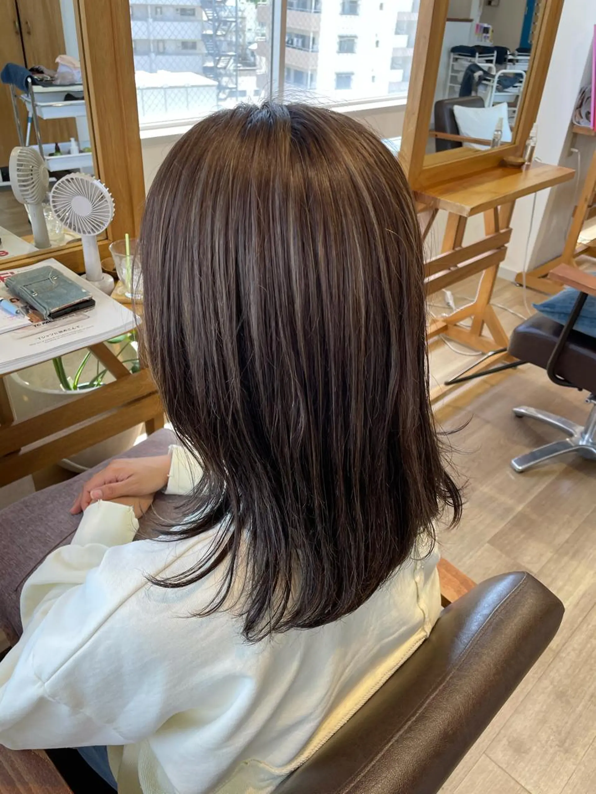 セミロング カラー ヘアアレンジ なつき/艶ピンク/ girly hairのヘアスタイル