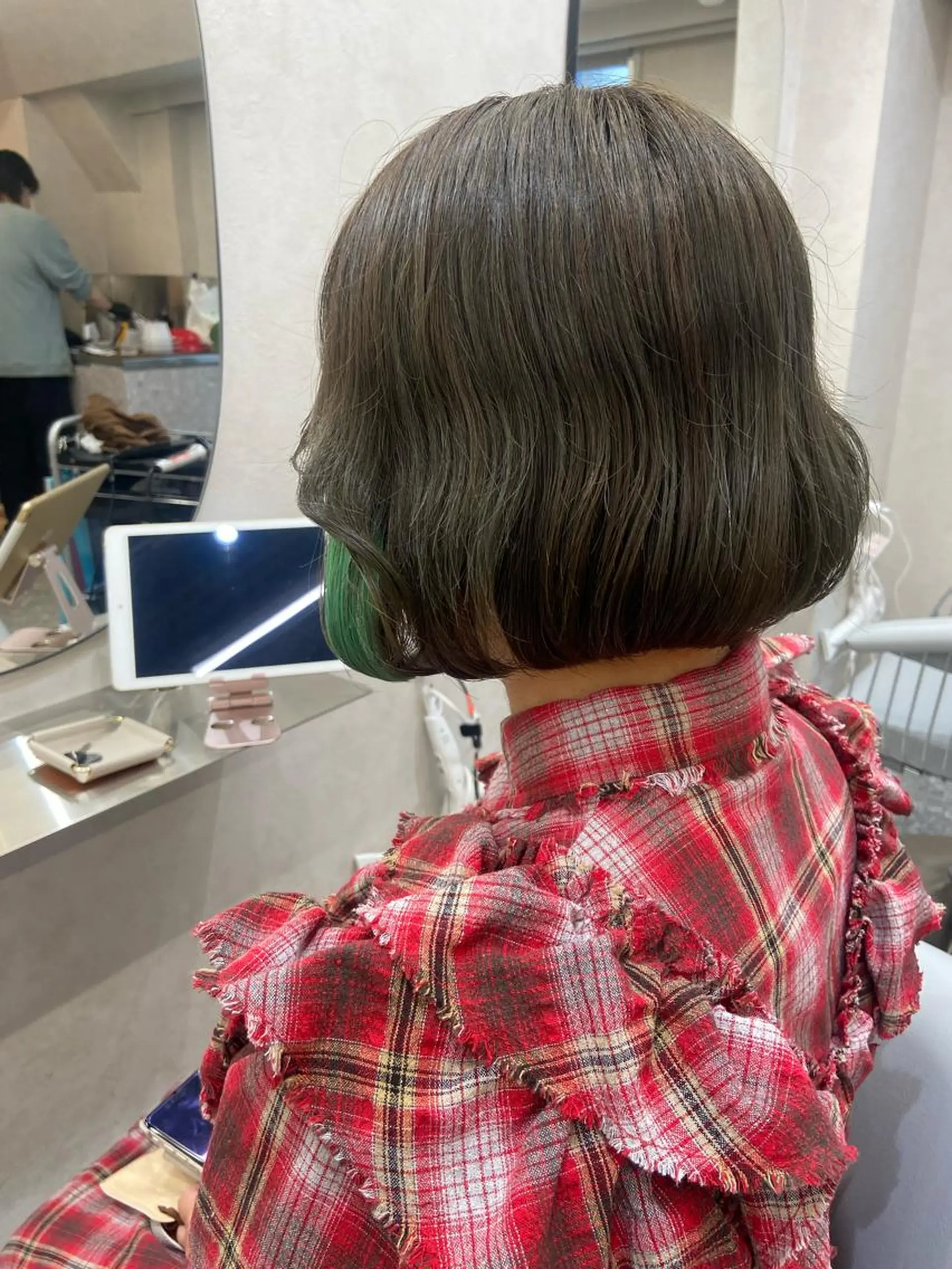 ミディアム ボブ エクステ 韓国風ヘア ヘアカラー トリートメント エクステ 新宿/韓国ヘア 中明度カラー/かやのヘアスタイル