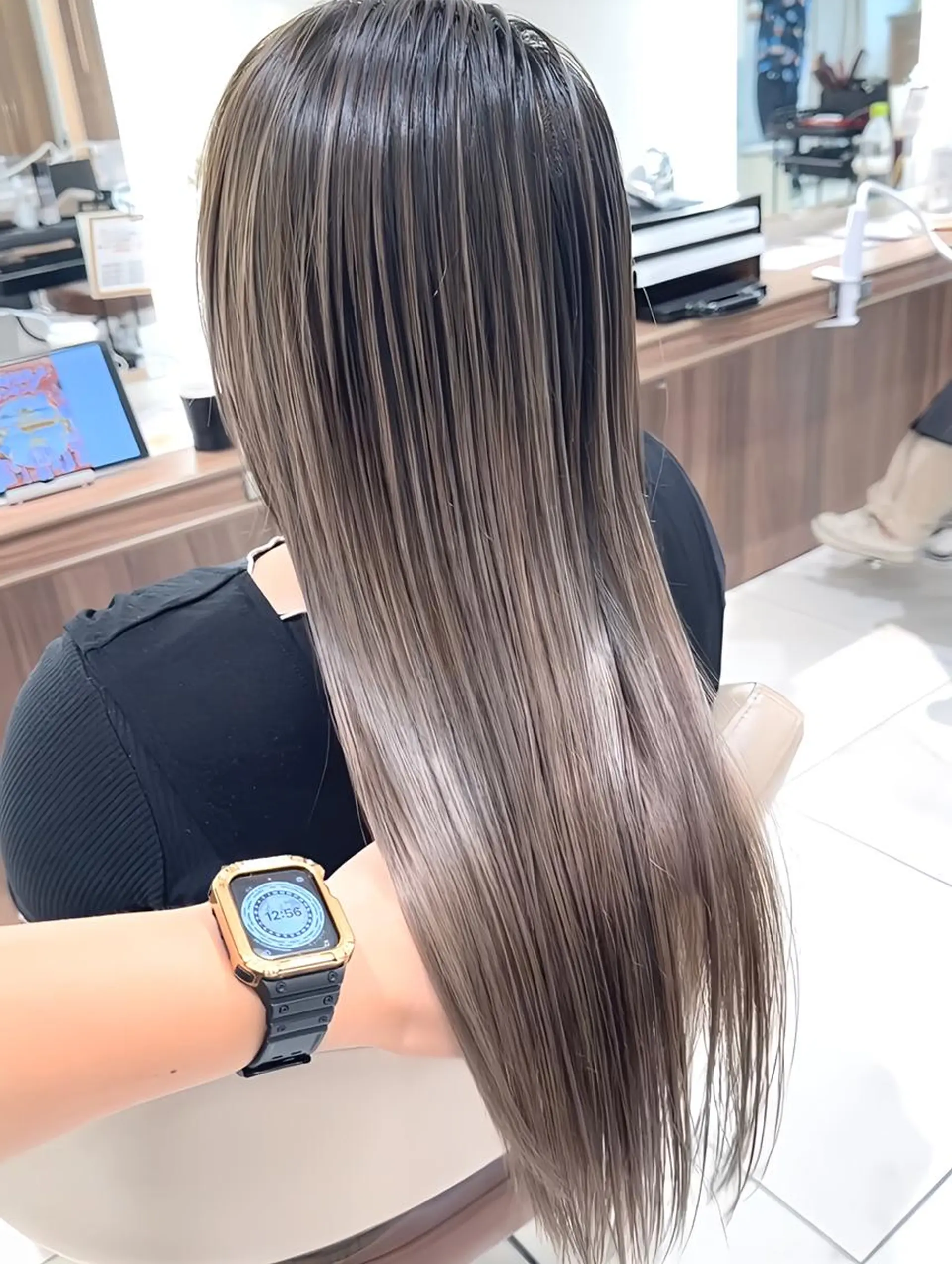 カラー ロング 髪質改善 ヘアカラー トリートメント ＡＳＨ 大宮のヘアスタイル