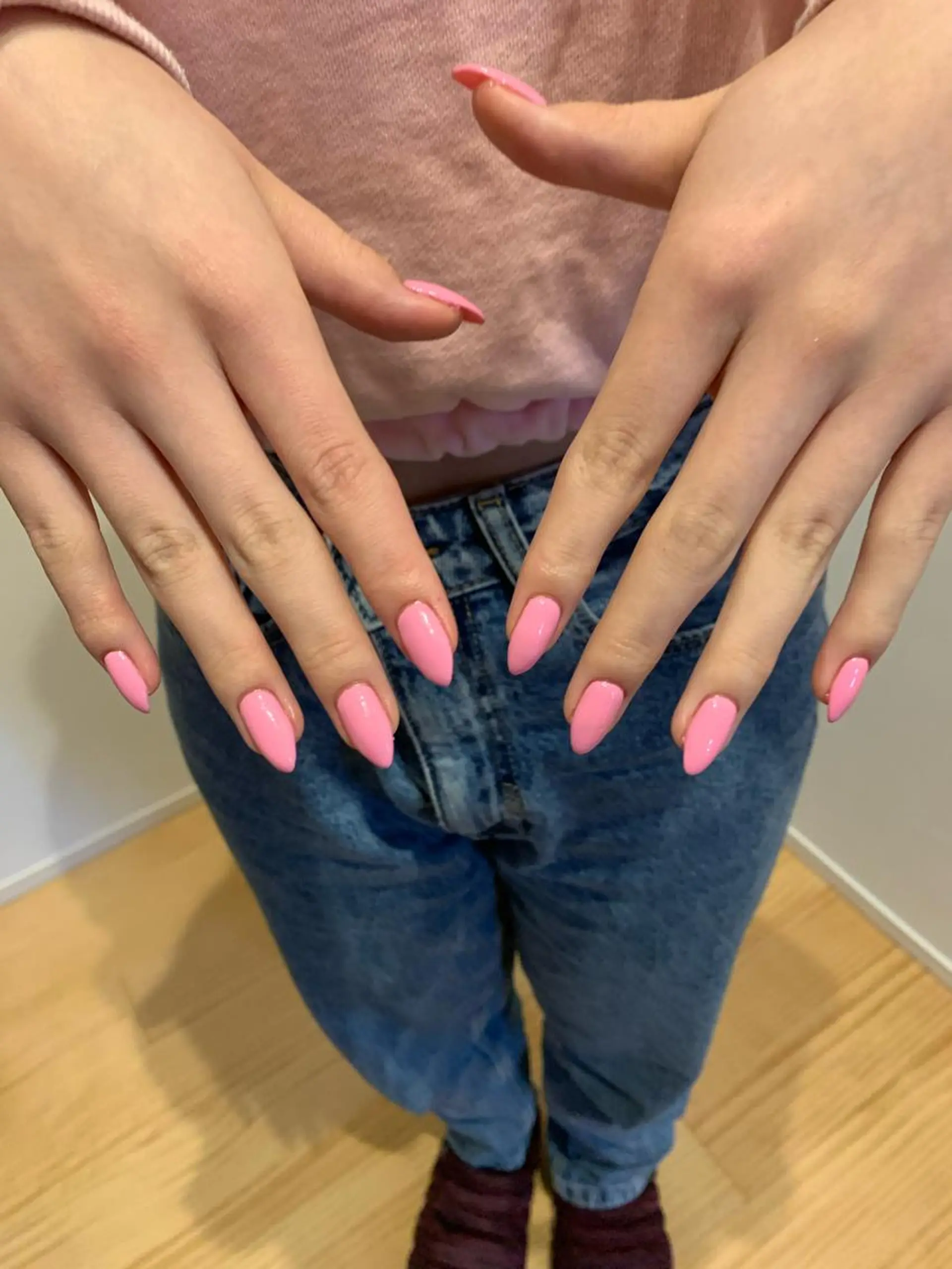 ネイル ワンカラーネイル ピンク ハンドネイル 北川 恭子のネイルデザイン