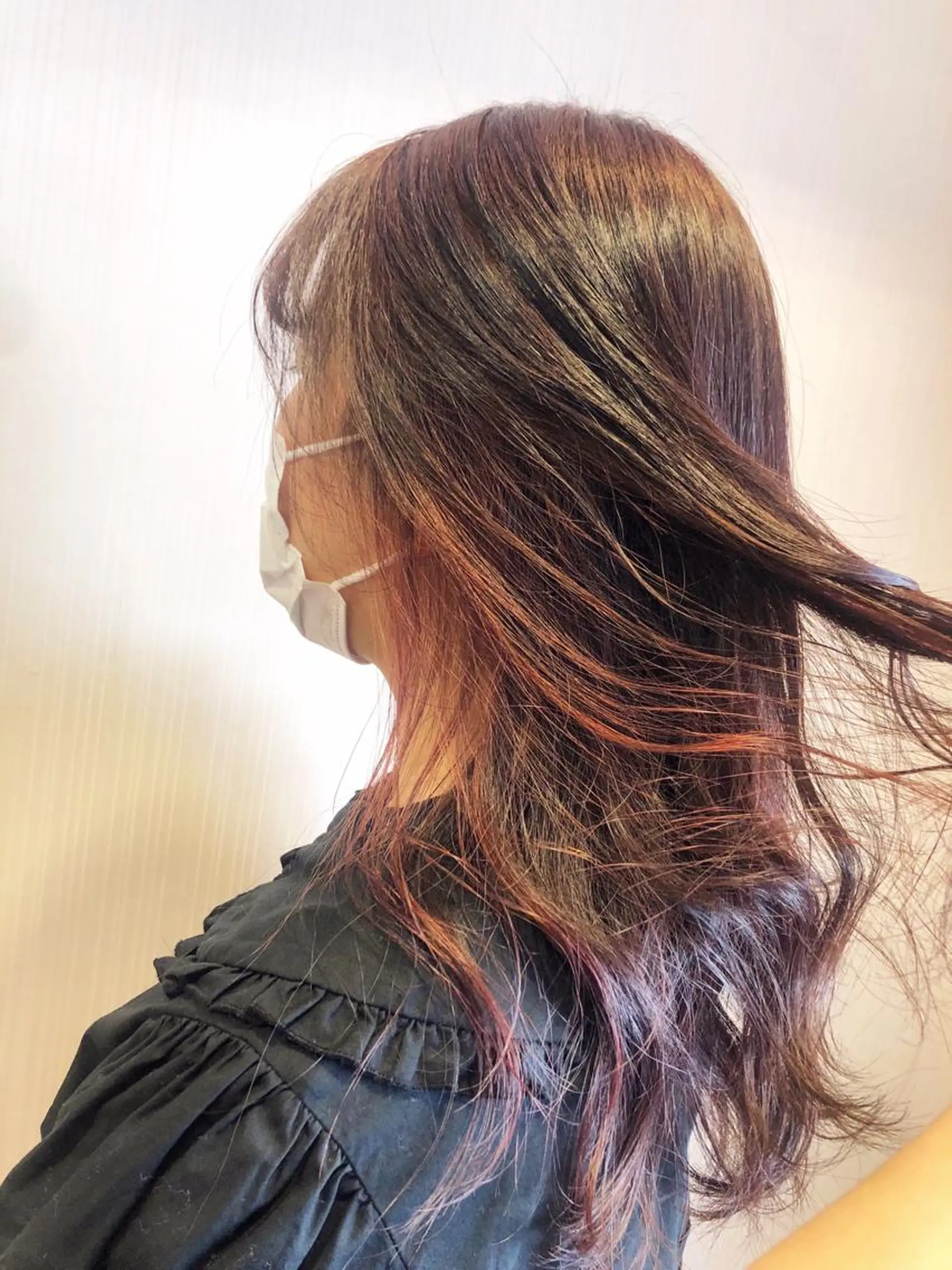 ロング カラー ブラウンカラー ピンクカラー ピンクブラウン ヘアカラー 新井 友菜のヘアスタイル