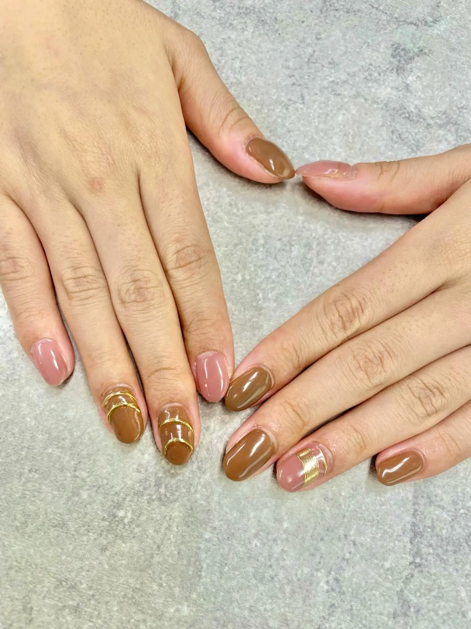 ネイル ブラウン イースター フットネイル フレンチネイル ジェルネイル ハンドネイル .N YUKIのネイルデザイン