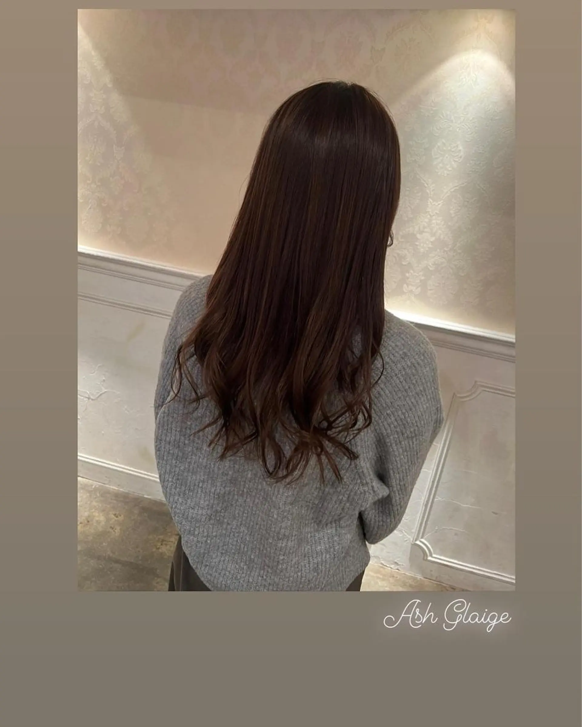 ロング カラー アッシュ アッシュグレー アッシュグレージュ ベージュカラー グレージュ カット ヘアカラー トリートメント ハイライト/インナー /ブリーチ/レイヤーのヘアスタイル