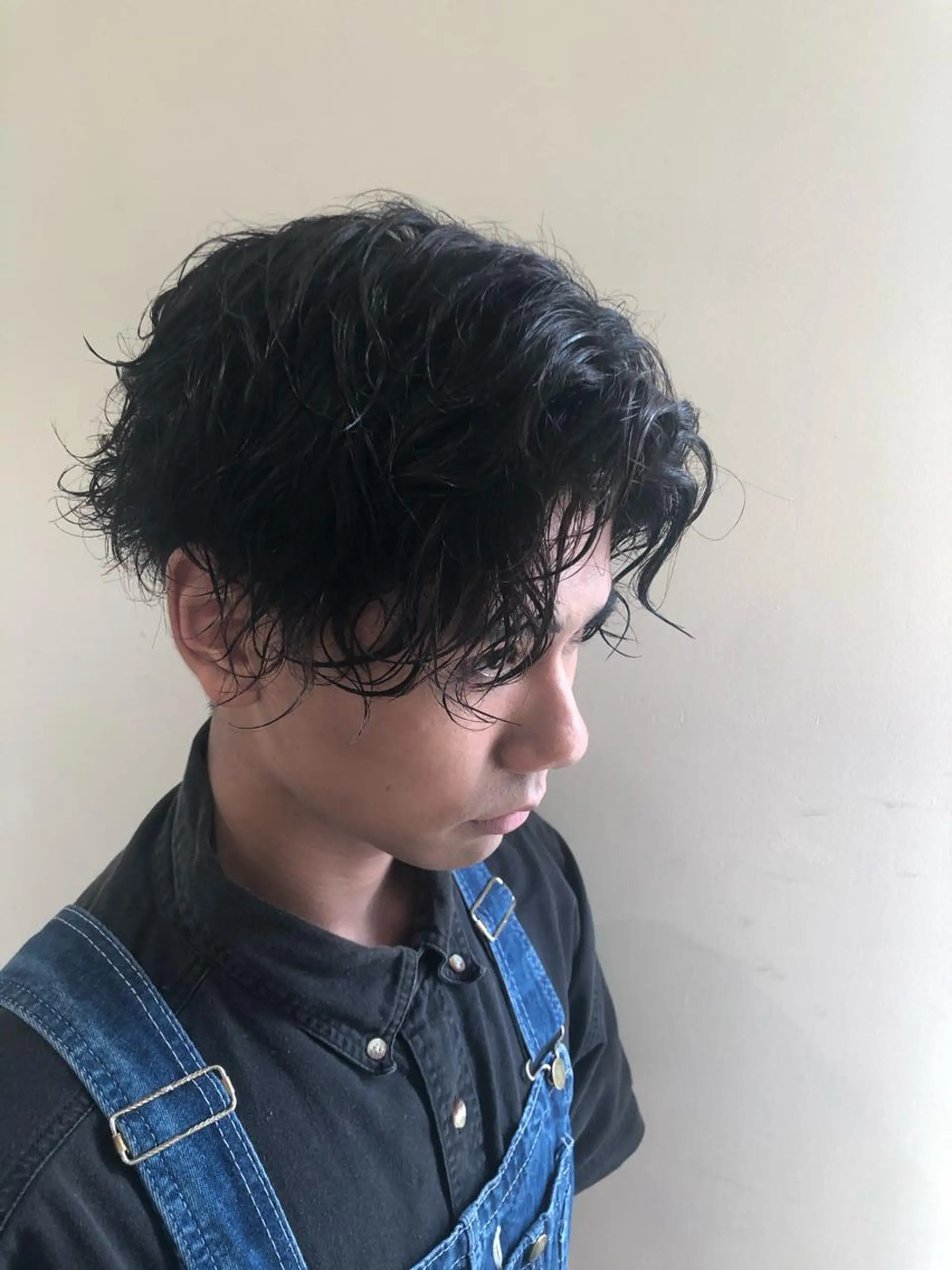 ミディアム パーマ メンズ ミディアムパーマ センターパート メンズパーマ AUBE HAIR camelia　枚方店所属・メンズパーマ/ メンズカット/渡邊亘のヘアスタイル