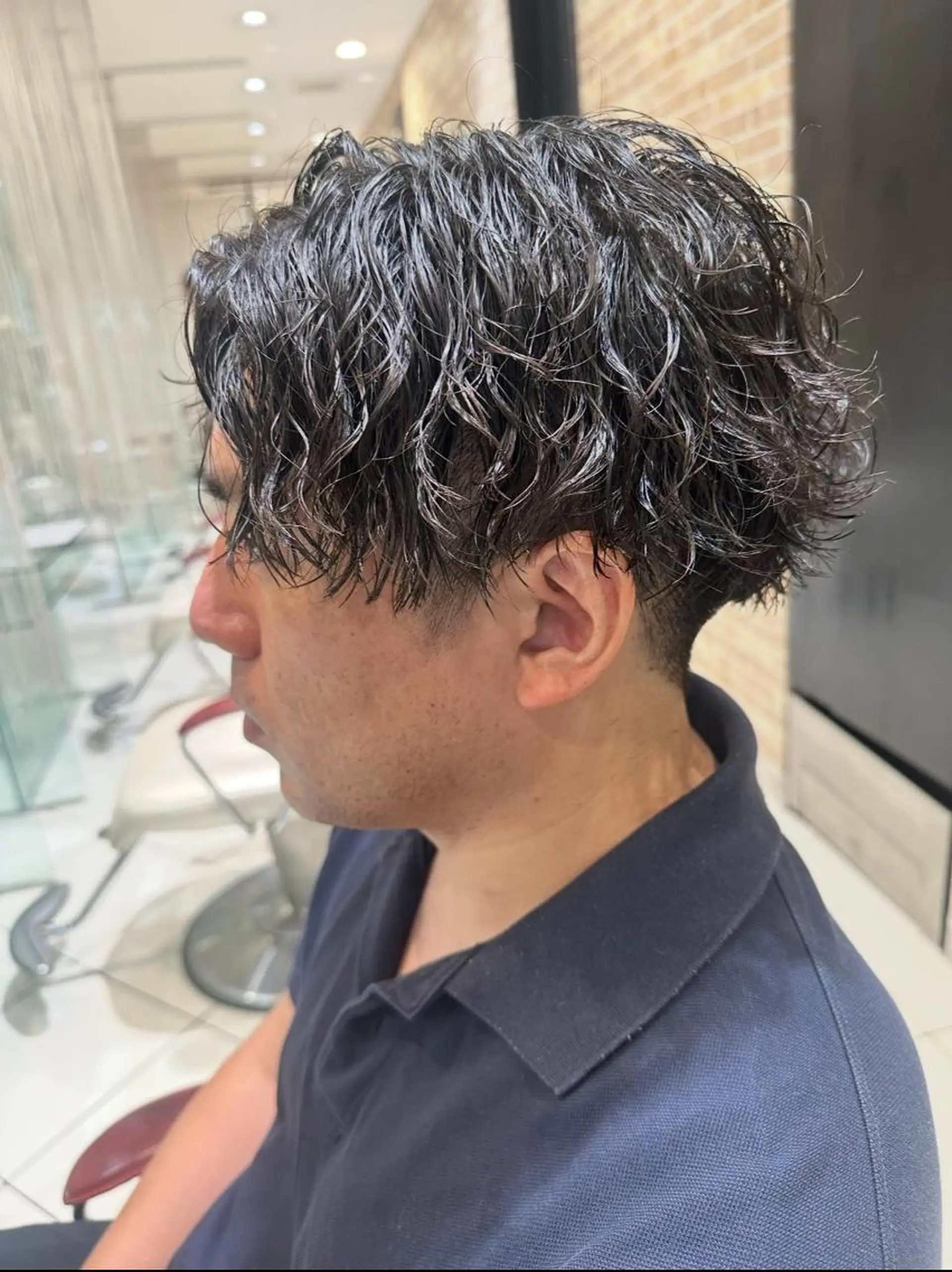 ショート パーマ メンズ フェザーパーマ メンズ韓国風 メンズパーマ ツイストスパイラルパーマ 韓国風ヘア カット パーマ トリートメント ヘッドスパ ヘアセット 💈メンズ特化 美容師サキ💈のヘアスタイル