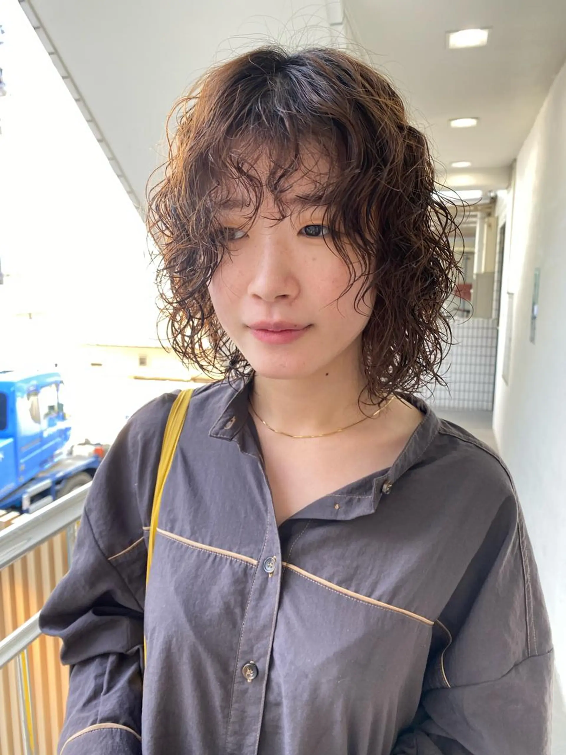 ミディアム パーマ カット パーマ トリートメント パーマ、髪質改善 菊地美月のヘアスタイル