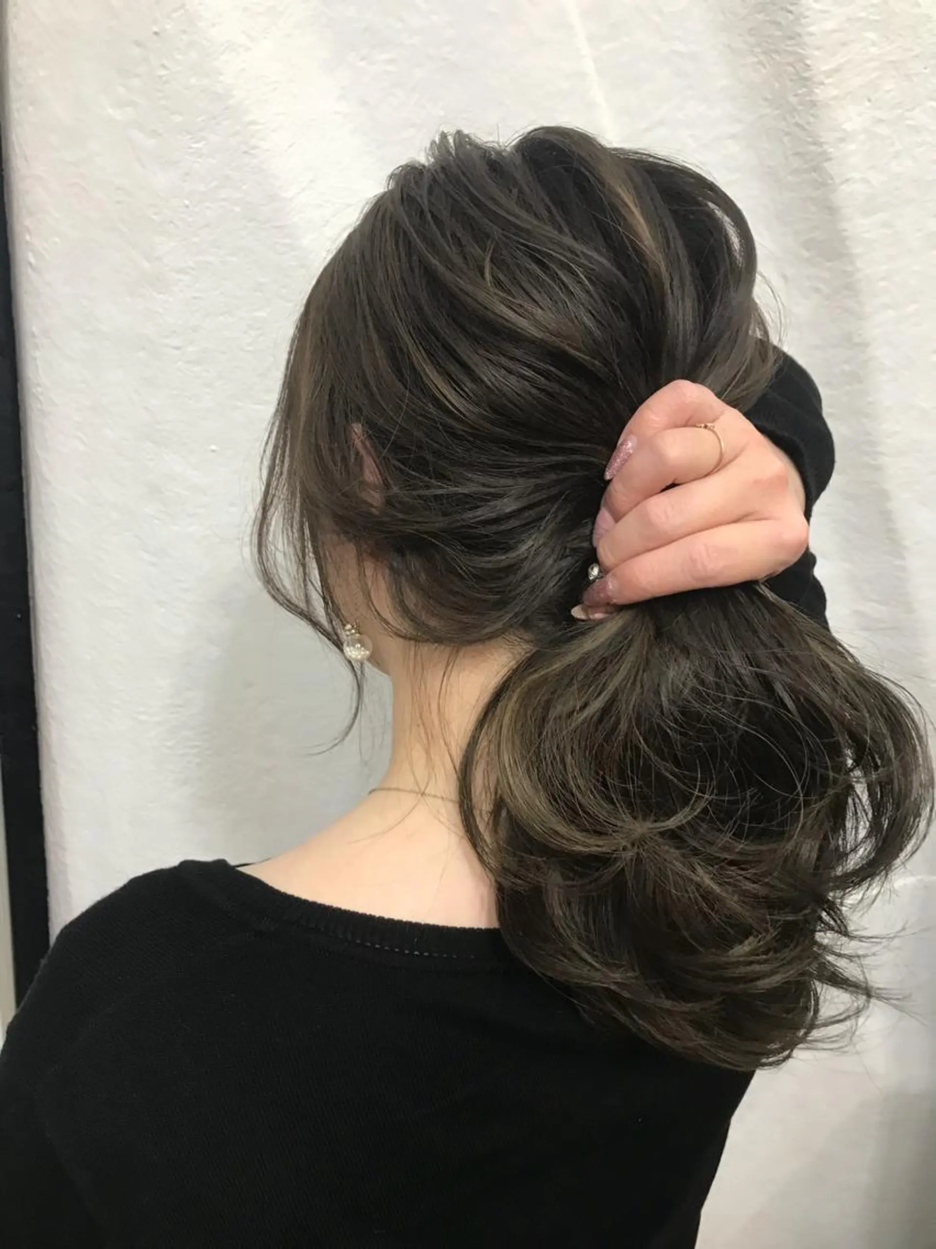 ミディアム カラー ヘアアレンジ ヘアカラー トリートメント FOLK所属・白髪ぼかしハイライト バレイヤージュヤマトのヘアスタイル