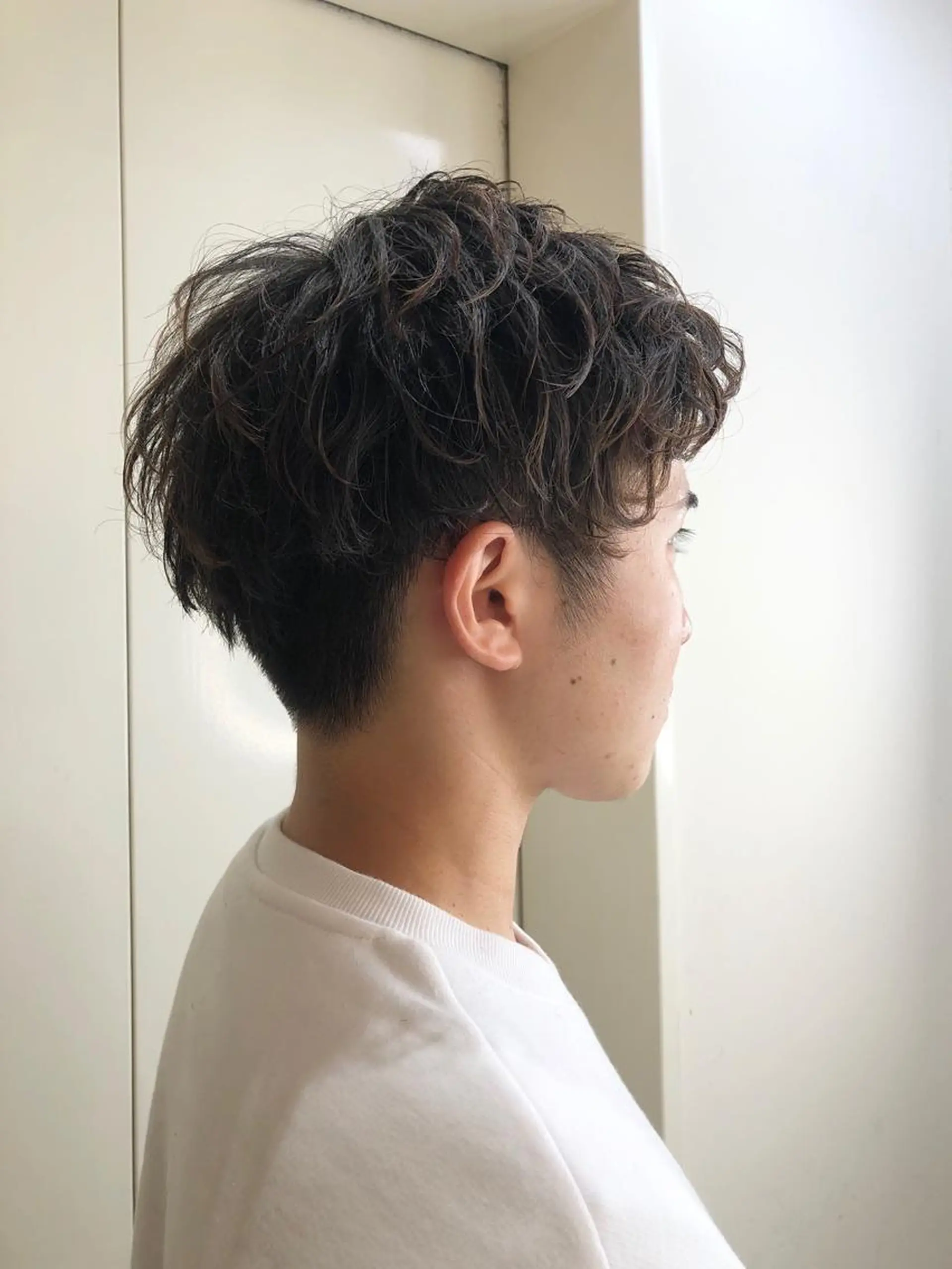 メンズ センターパート マッシュ メンズパーマ ツーブロック ショート/パーマ/ カラー/FUKOのヘアスタイル