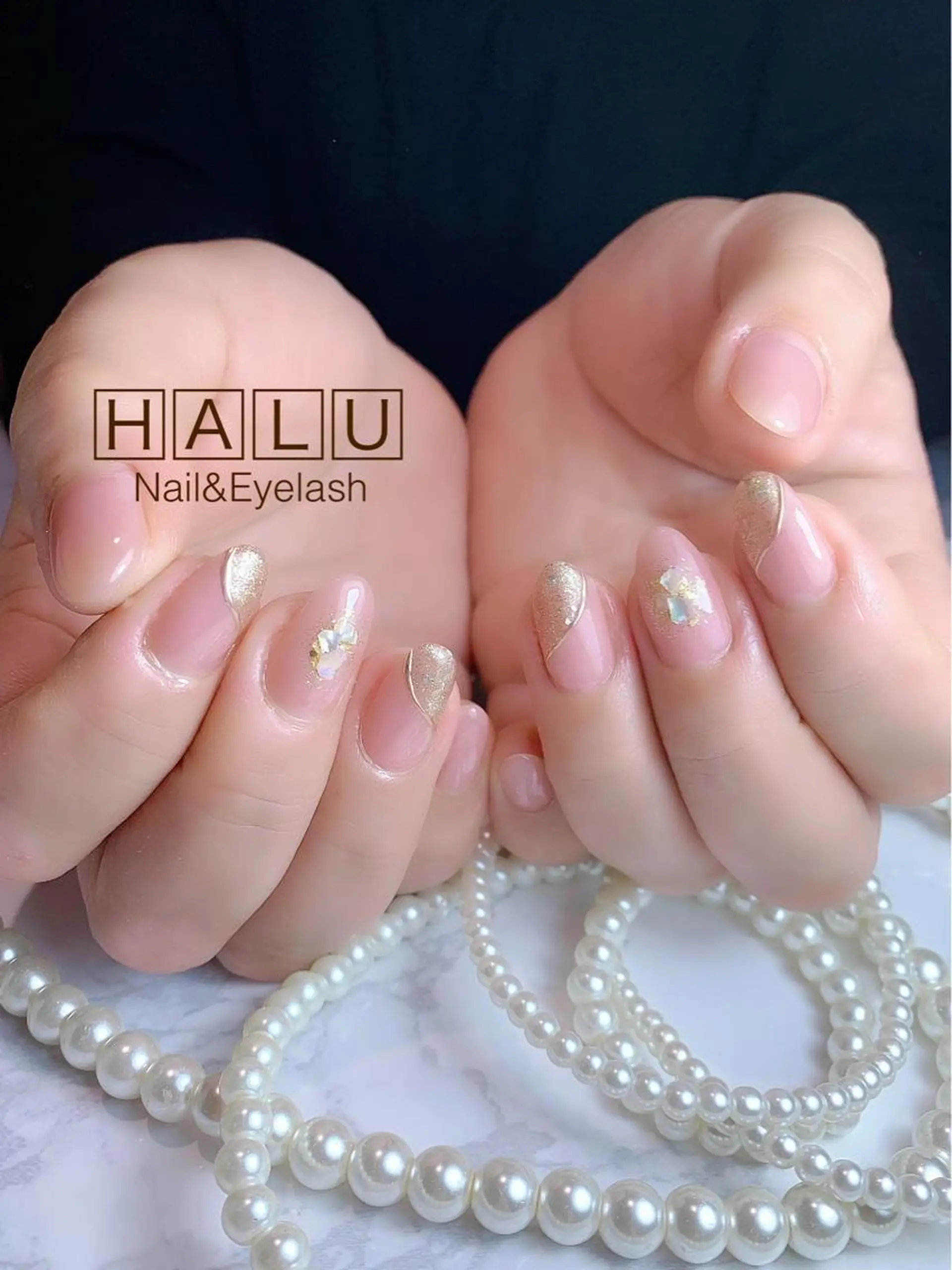 ネイル ゴールド ピンク HALU ハルのネイルデザイン