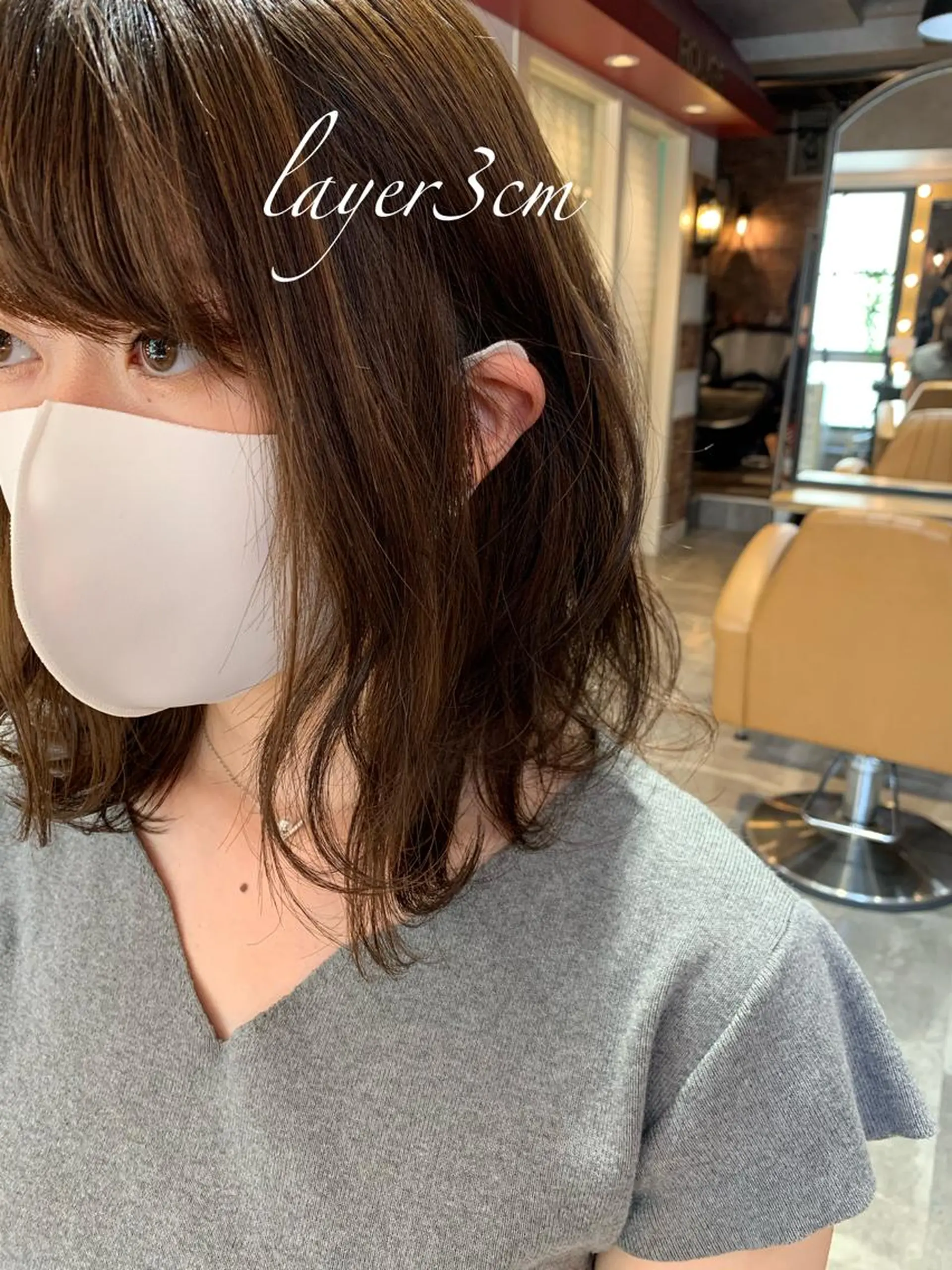 ミディアム カット ヘアカラー トリートメント 縮毛/ショート/ ボブ/レイヤー/小原のヘアスタイル