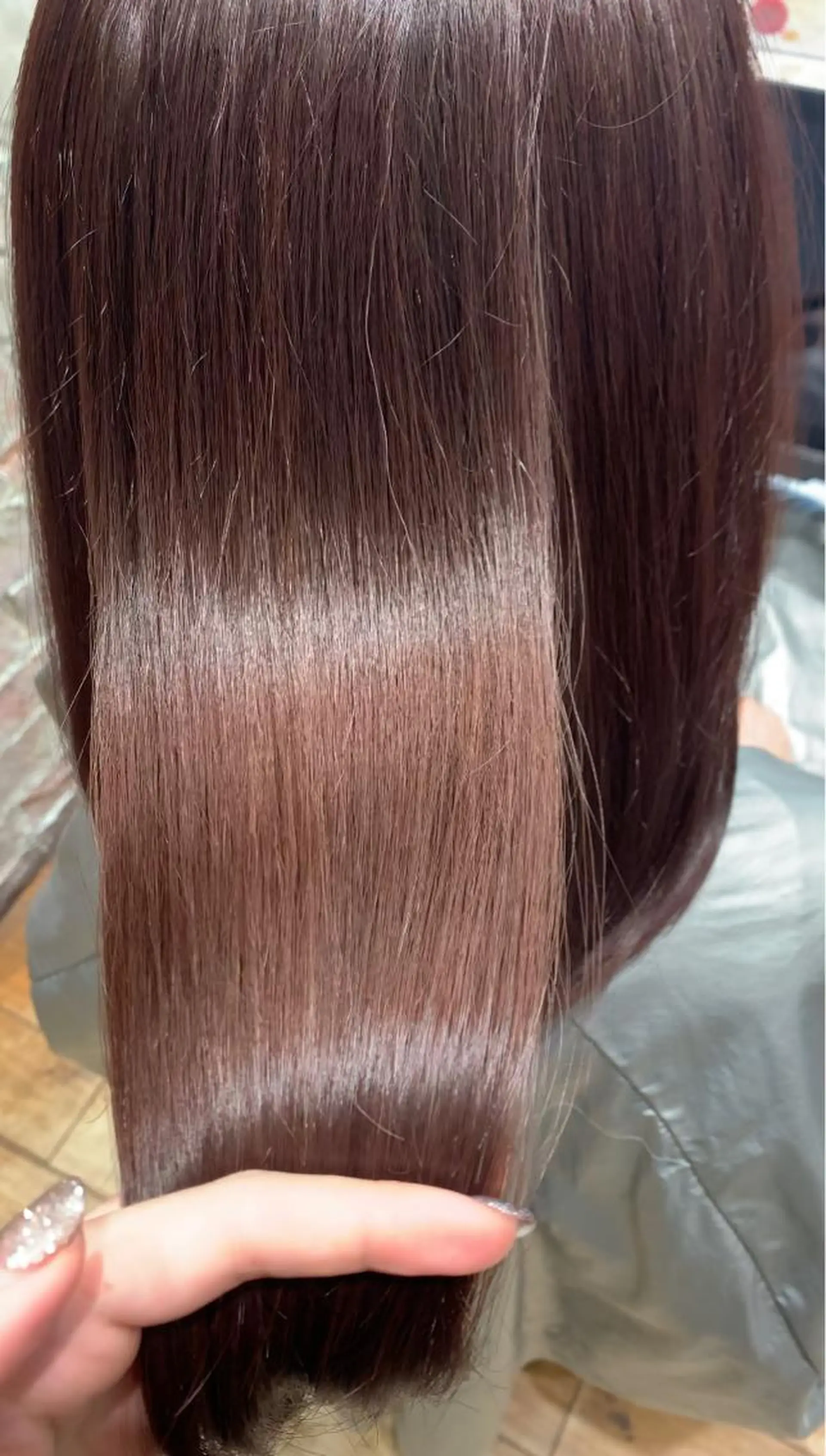 セミロング カラー パーマ 黒髪 ブリーチ ブリーチなしカラー 伸ばしかけ 髪質改善 美髪ヘッドスパ🫧 西山紗奈江💆‍♀️のヘアスタイル