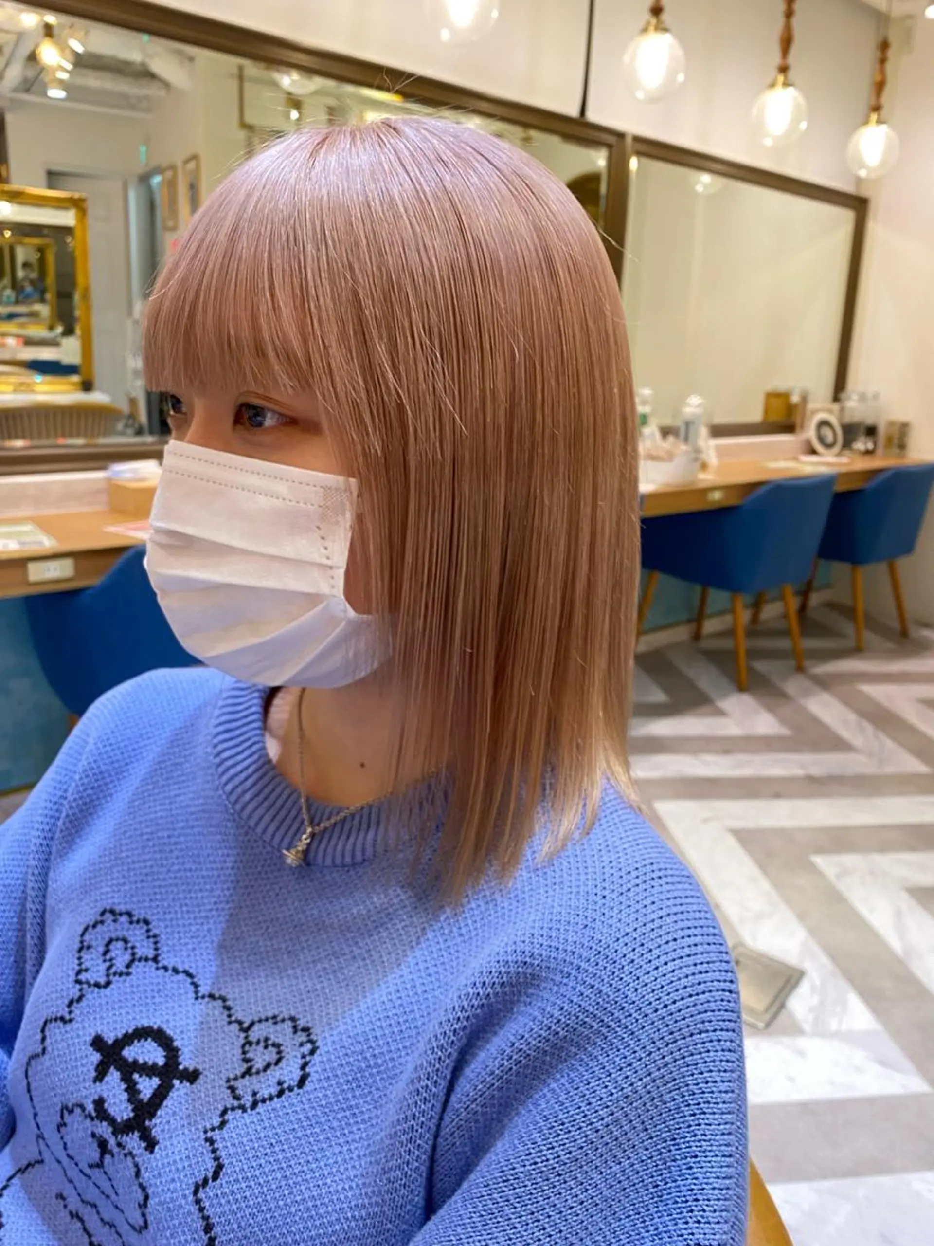 セミロング カラー ヘアカラー トリートメント 韓国ヘア/レイヤー/ 縮毛矯正🫧伊勢のヘアスタイル