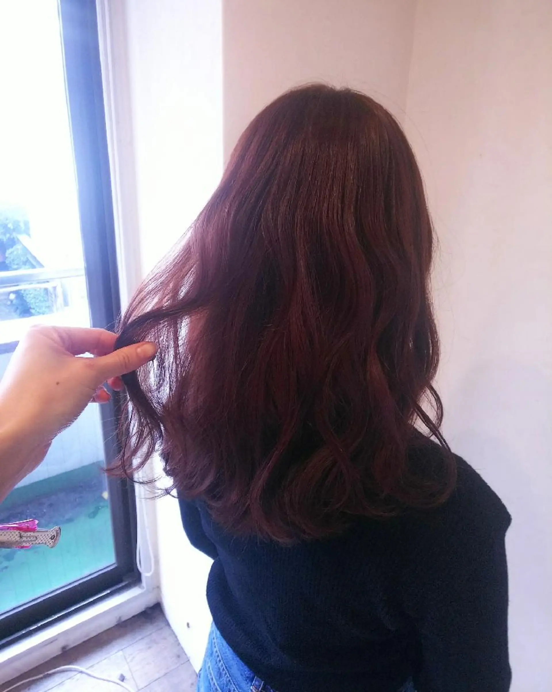 ロング カラー ピンクカラー JIL BLAN 京都所属・RU RIのヘアスタイル