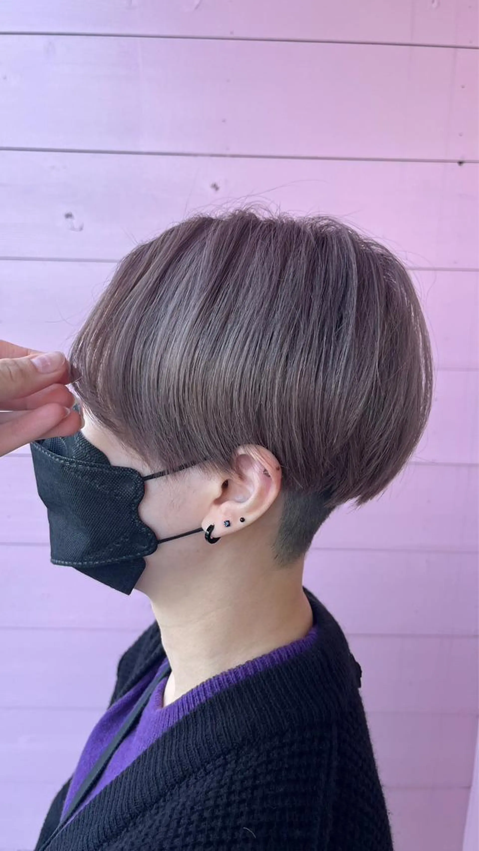 ショート カラー バレイヤージュ ブリーチ ケアブリーチ 透明感カラー デザインカラー ミシェル /韓国ヘア🕊️のヘアスタイル