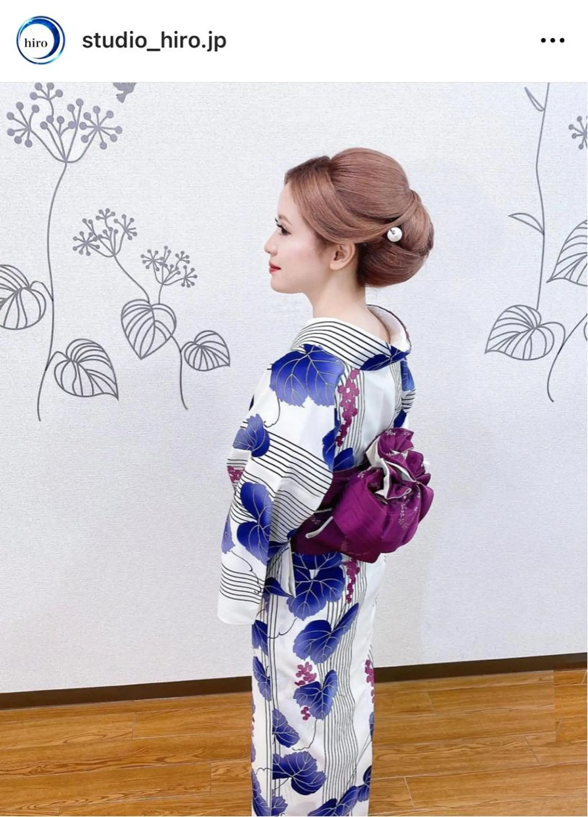 ロング 浴衣 着付け 京都.祇園セットサロン:スタジオ ヒロ【Studio hiro】所属・ヒロ(hiro) •スタジオヒロのヘアスタイル