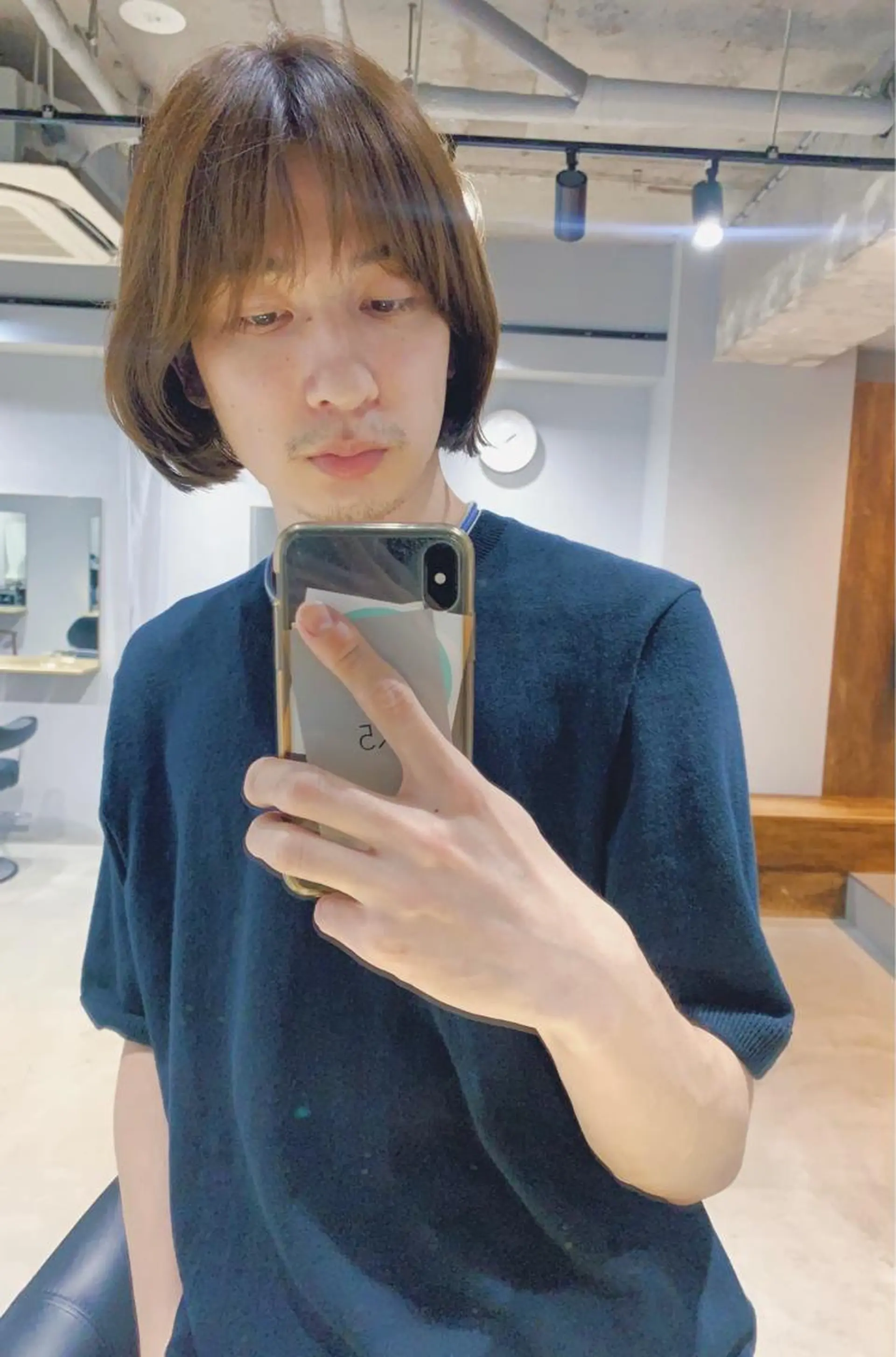 ショート カラー メンズ ボブパーマコテ巻き風 パーマNo1深江秀平のヘアスタイル