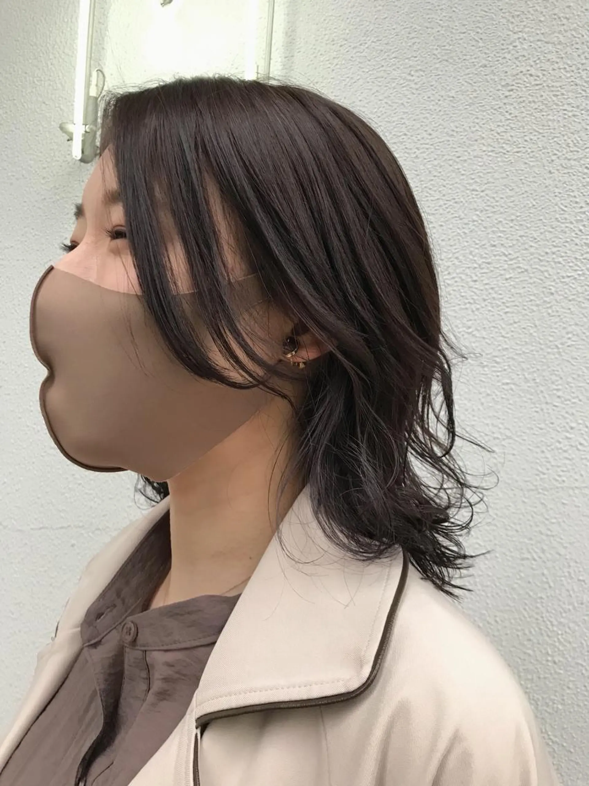 ミディアム カラー ヘアアレンジ ブリーチ イヤリングカラー パープルカラー moi-meme.soe所属・タナカ リナのヘアスタイル