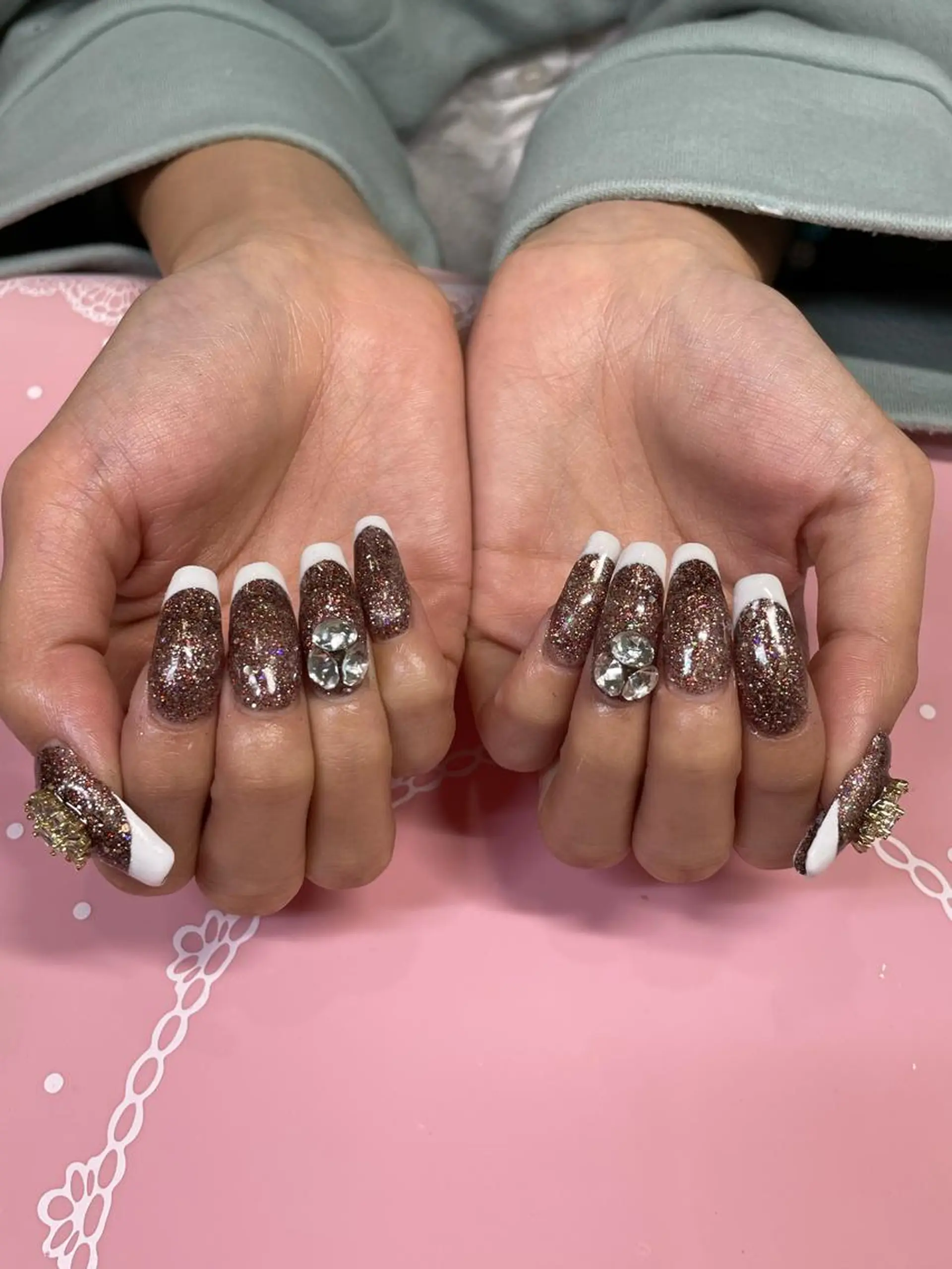 ミディアム ネイル フレンチネイル ハンドネイル 《LB》ラブリエ Nail&eyeのマツエク・マツパデザイン