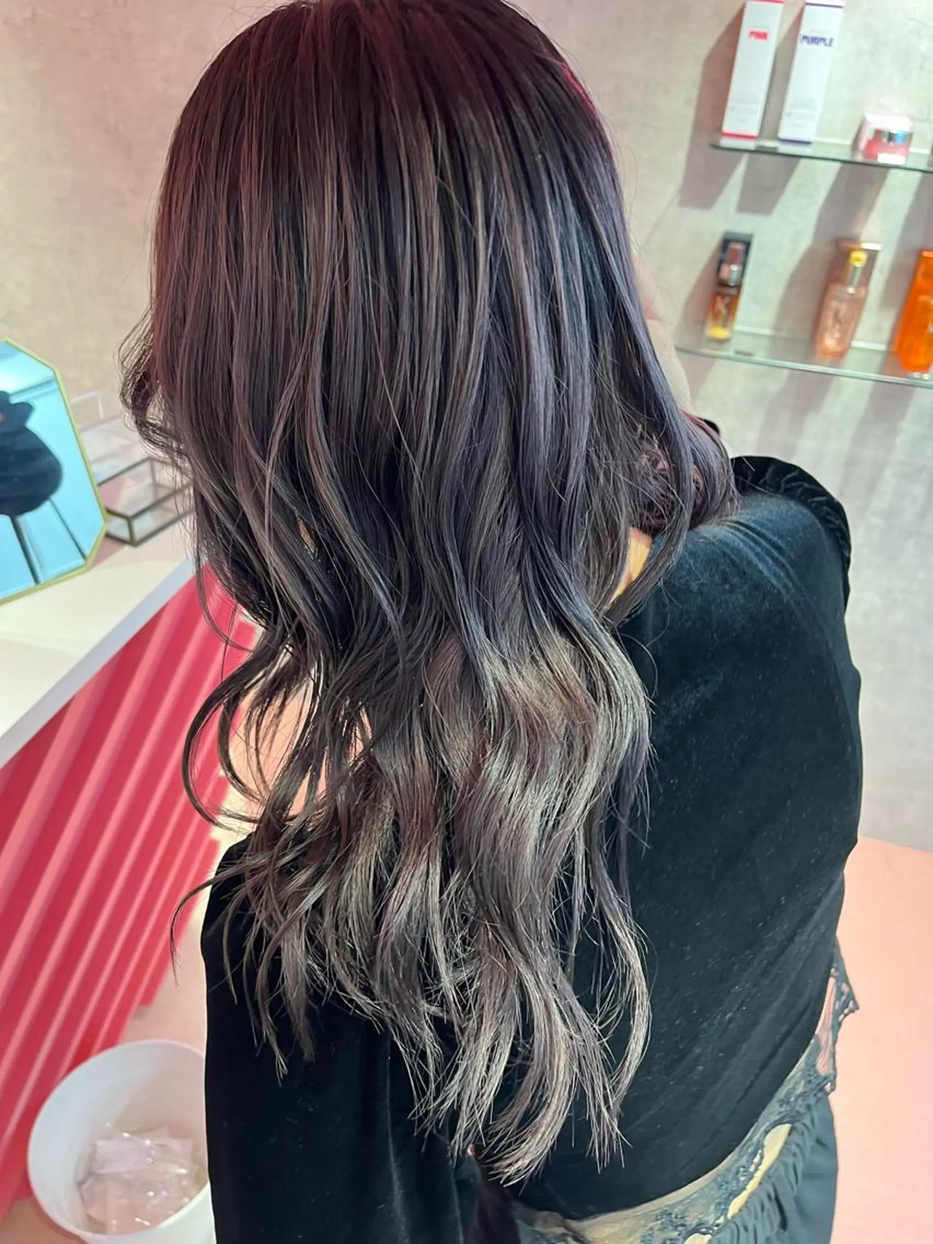 ミディアム カラー 山崎/ボブ縮毛矯正 レイヤー髪質改善のヘアスタイル