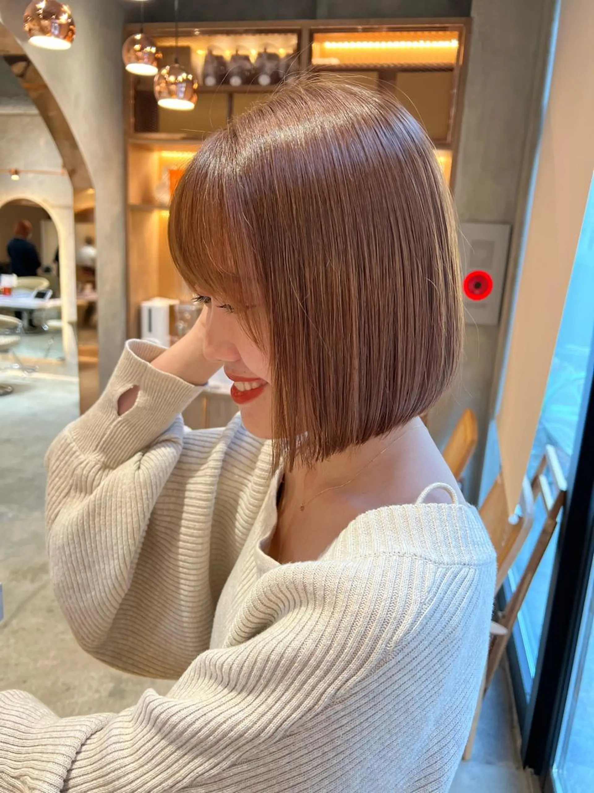 ショート カラー カット ヘアカラー トリートメント ボブ/巻ける縮毛矯正 /韓国レイヤーはなのヘアスタイル