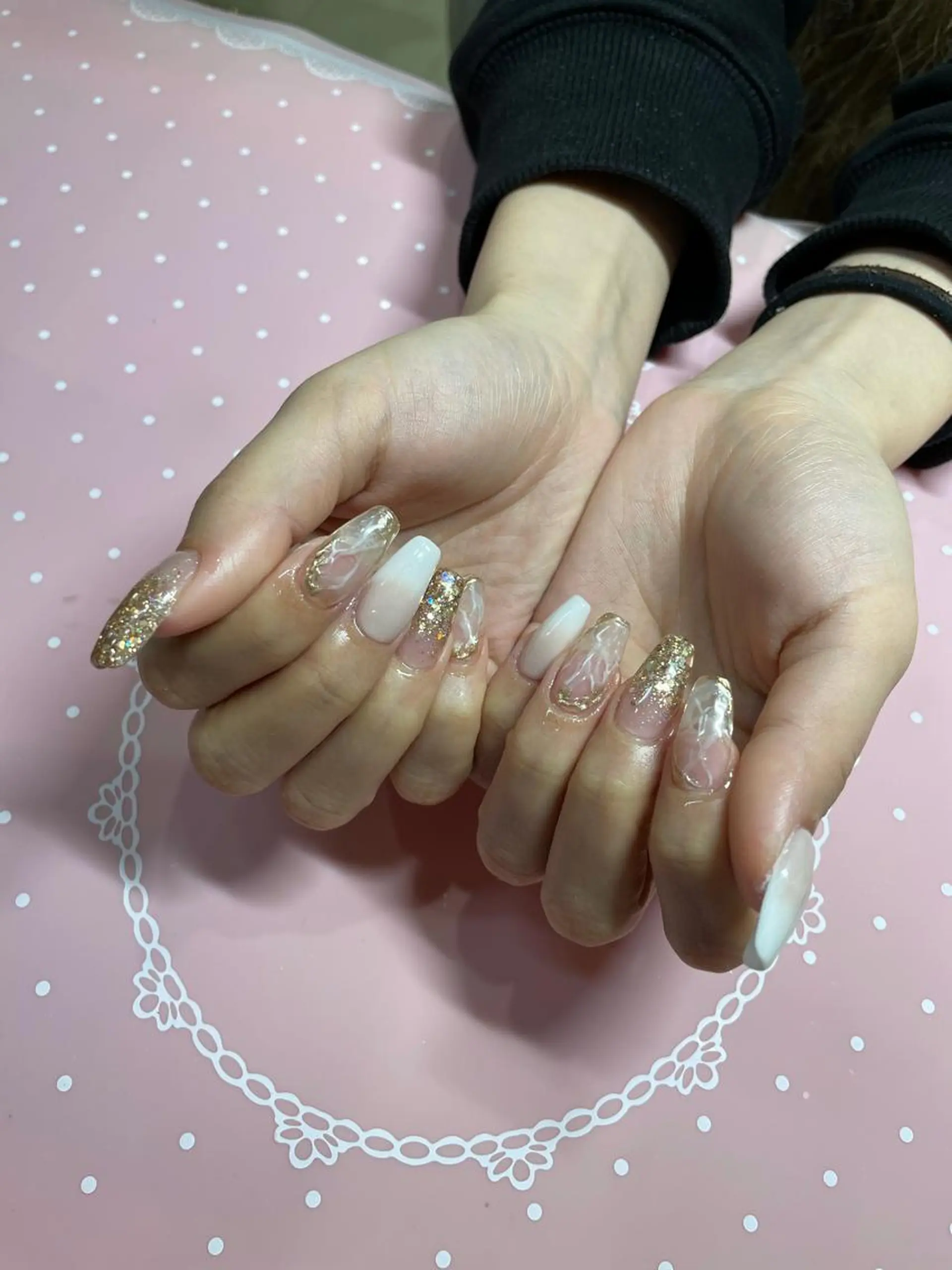 ミディアム ネイル アートネイル ラメ(グリッター) ラメグラデーション ワンカラーネイル ハンドネイル 《LB》ラブリエ Nail&eyeのマツエク・マツパデザイン