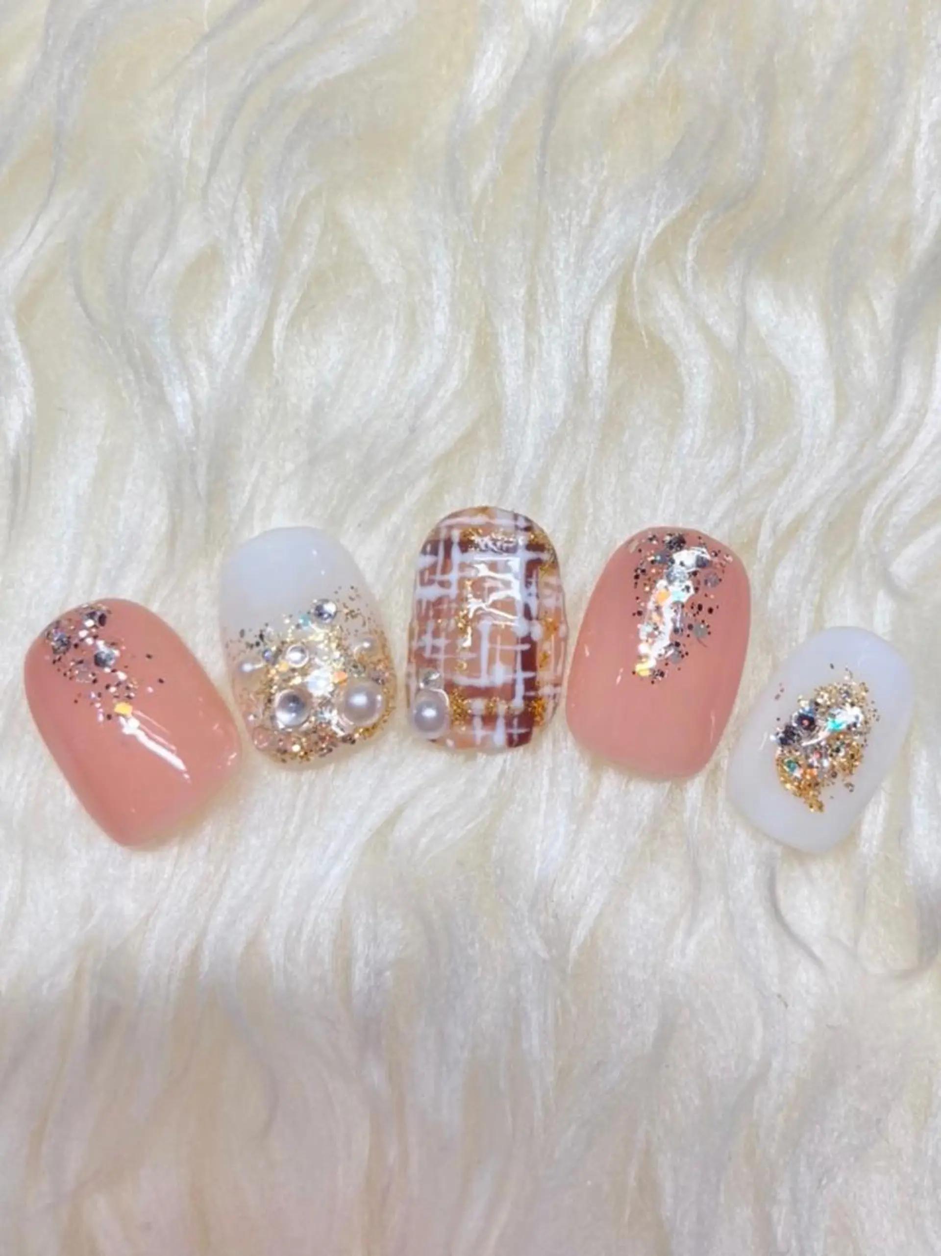 ネイル ジェルネイル ニュアンスネイル パラジェル ツイードネイル ブライダルネイル Nail&eye Belire 新宿のネイルデザイン