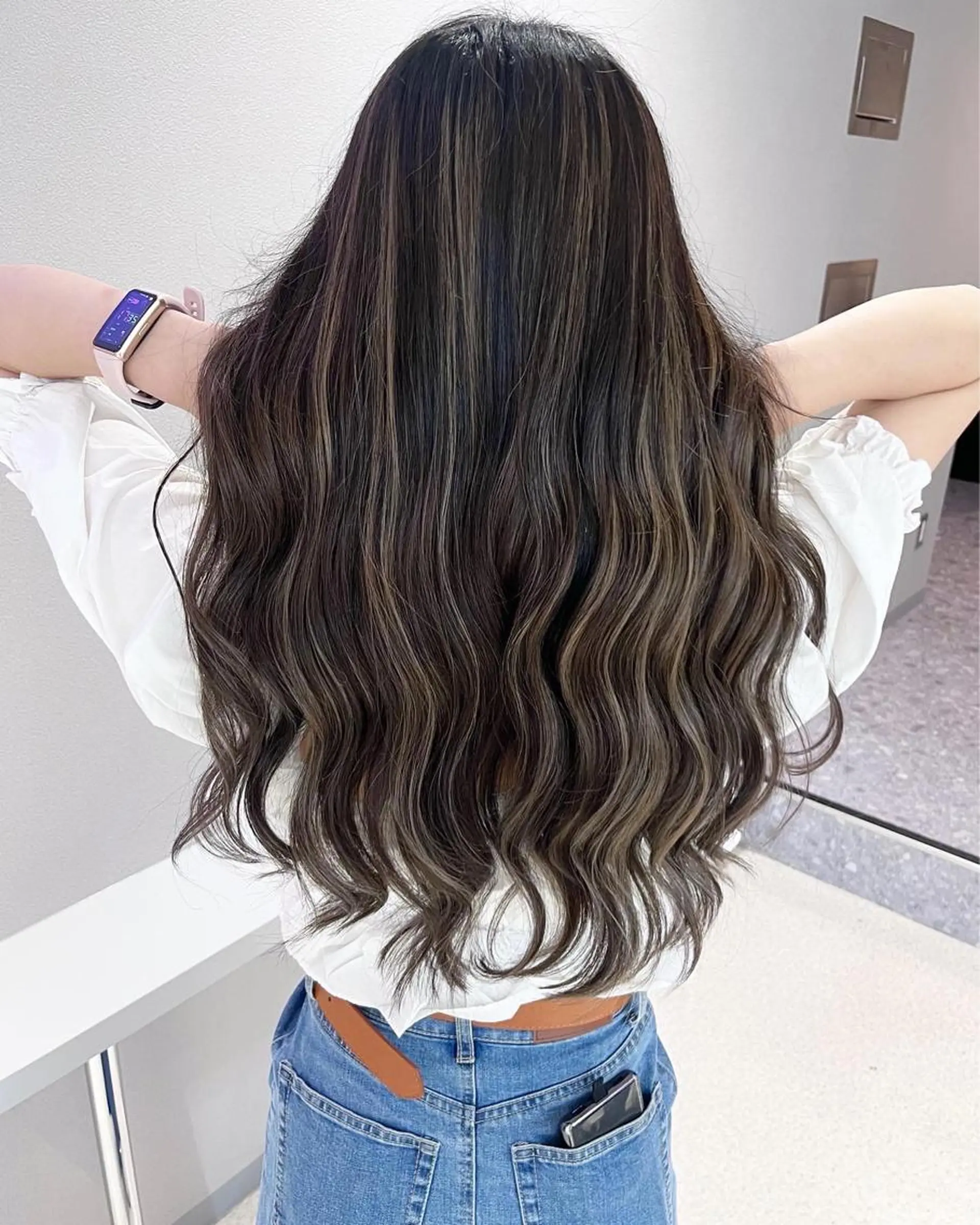 ロング カラー ハイライトカラー ハイライト KANA🎀韓国 🇰🇷ハイライトのヘアスタイル