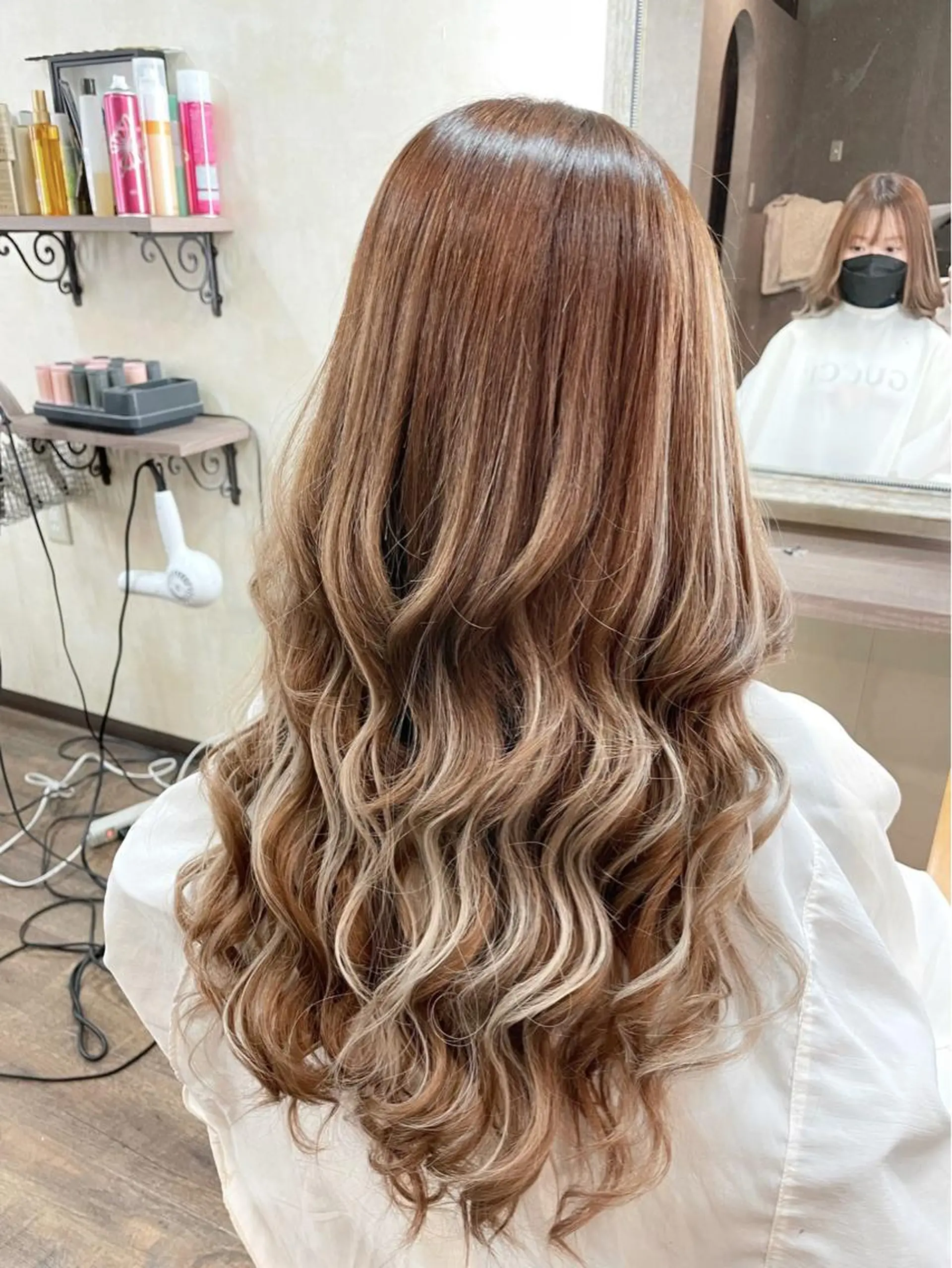 ロング ヘアアレンジ シールエクステ エクステ ハイライト ロング カット エクステ 田井中 悠紀のヘアスタイル