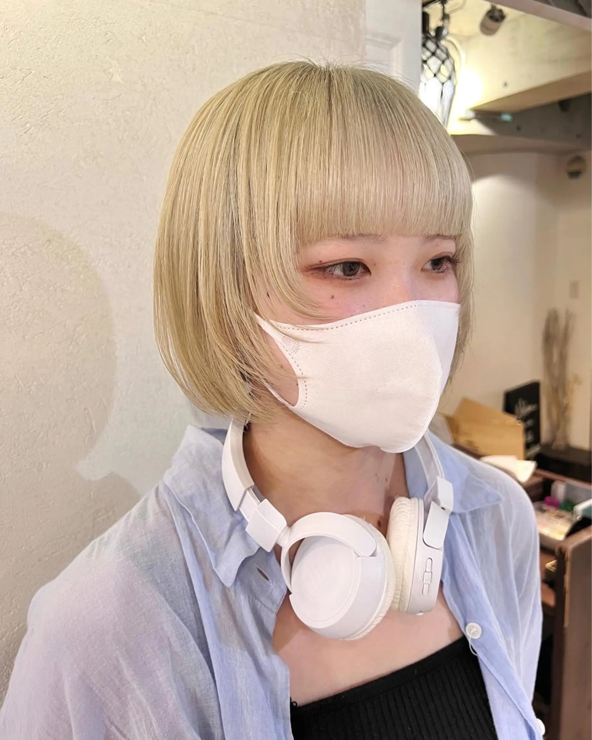 ショート ボブ 顔まわりレイヤー レイヤーカット ウルフカット 透明感カラー ✨ 韓国艶髪💗菅原のヘアスタイル