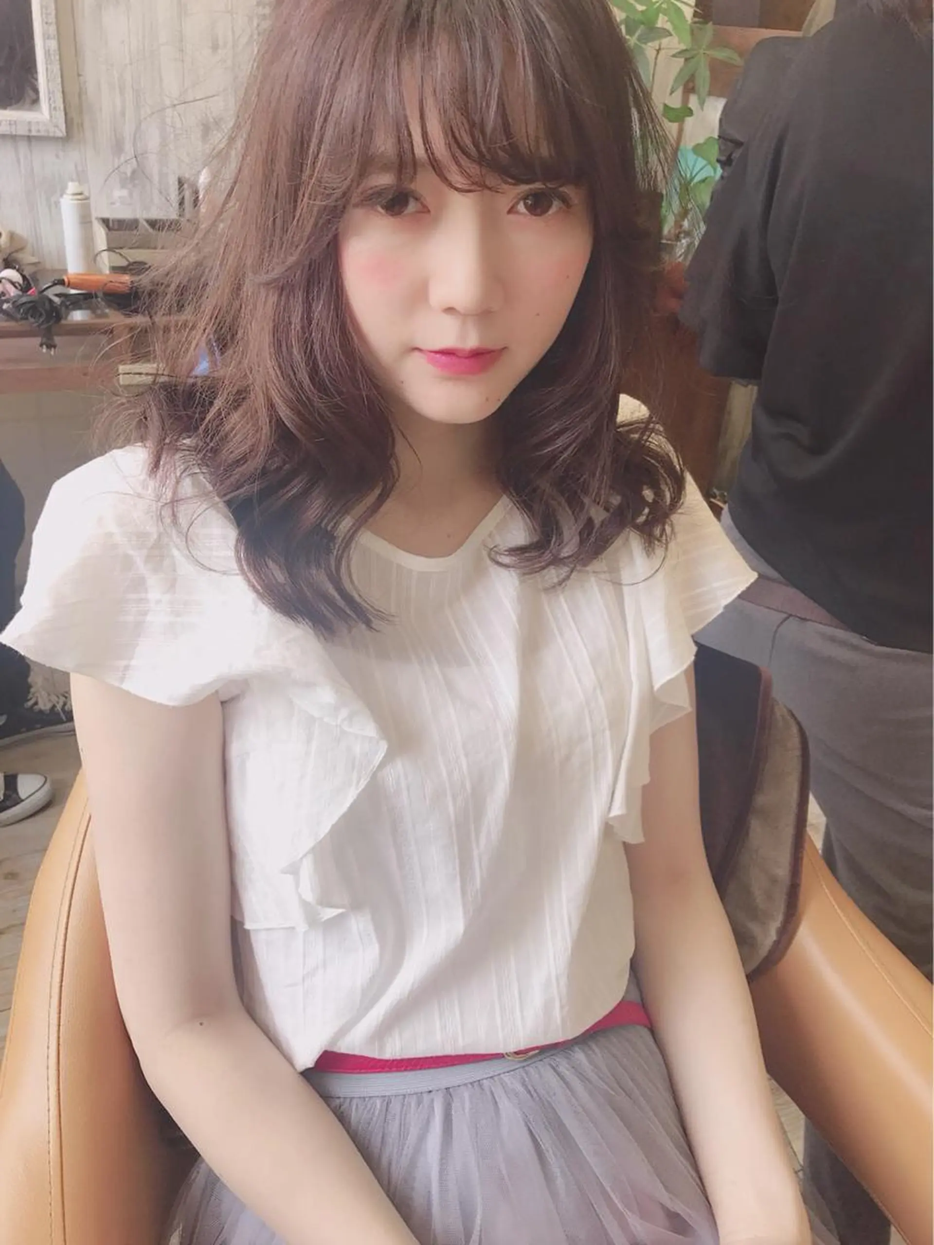 セミロング カラー パーマ ヘアアレンジ セミロングパーマ カット パーマ トリートメント Amor等々力所属・佐藤 三四郎のヘアスタイル