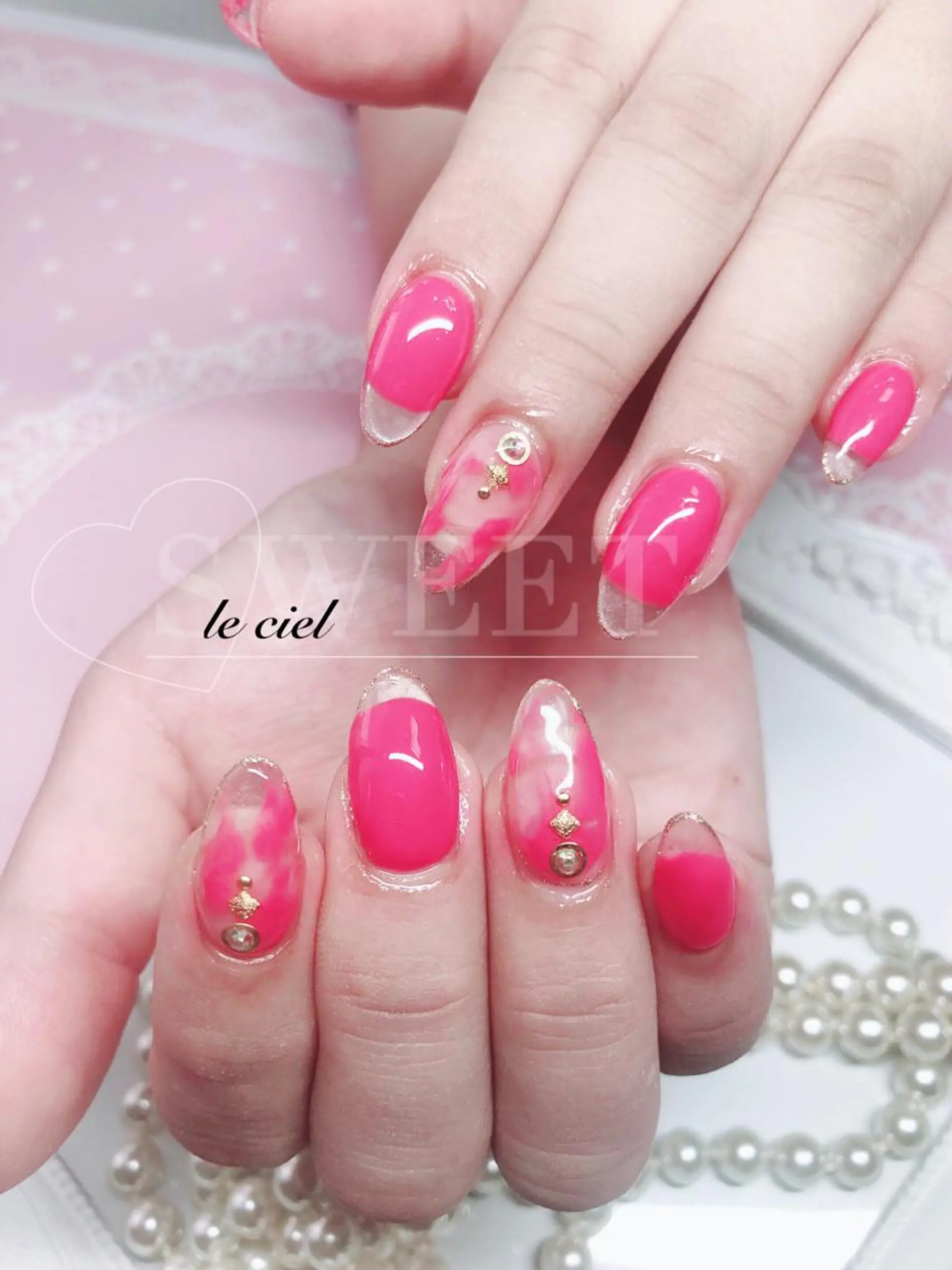 ネイル 長さ出し スカルプネイル ハンドネイル Naka Rieのネイルデザイン