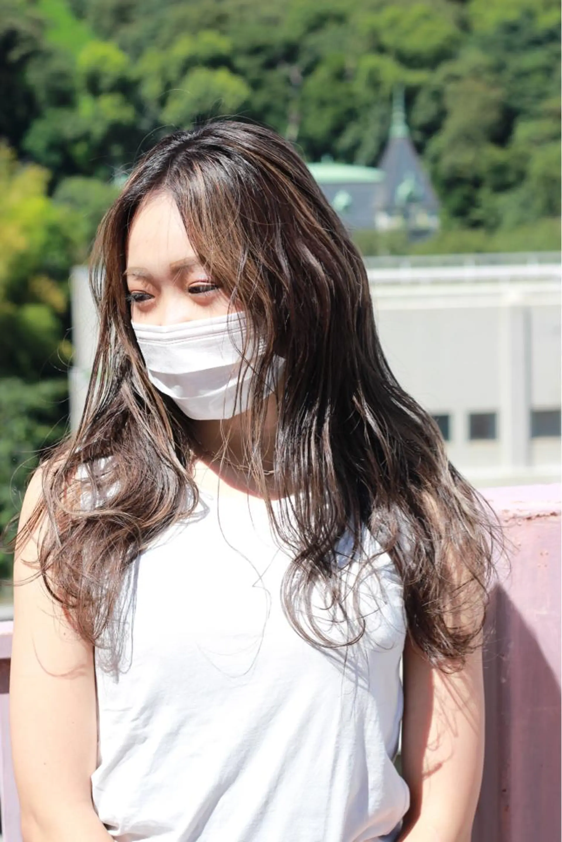 ロング カラー ミストバング  フェイスフレーミング ハイライトカラー ハイライト ヘアカラー Viage （ビアージュ）のヘアスタイル