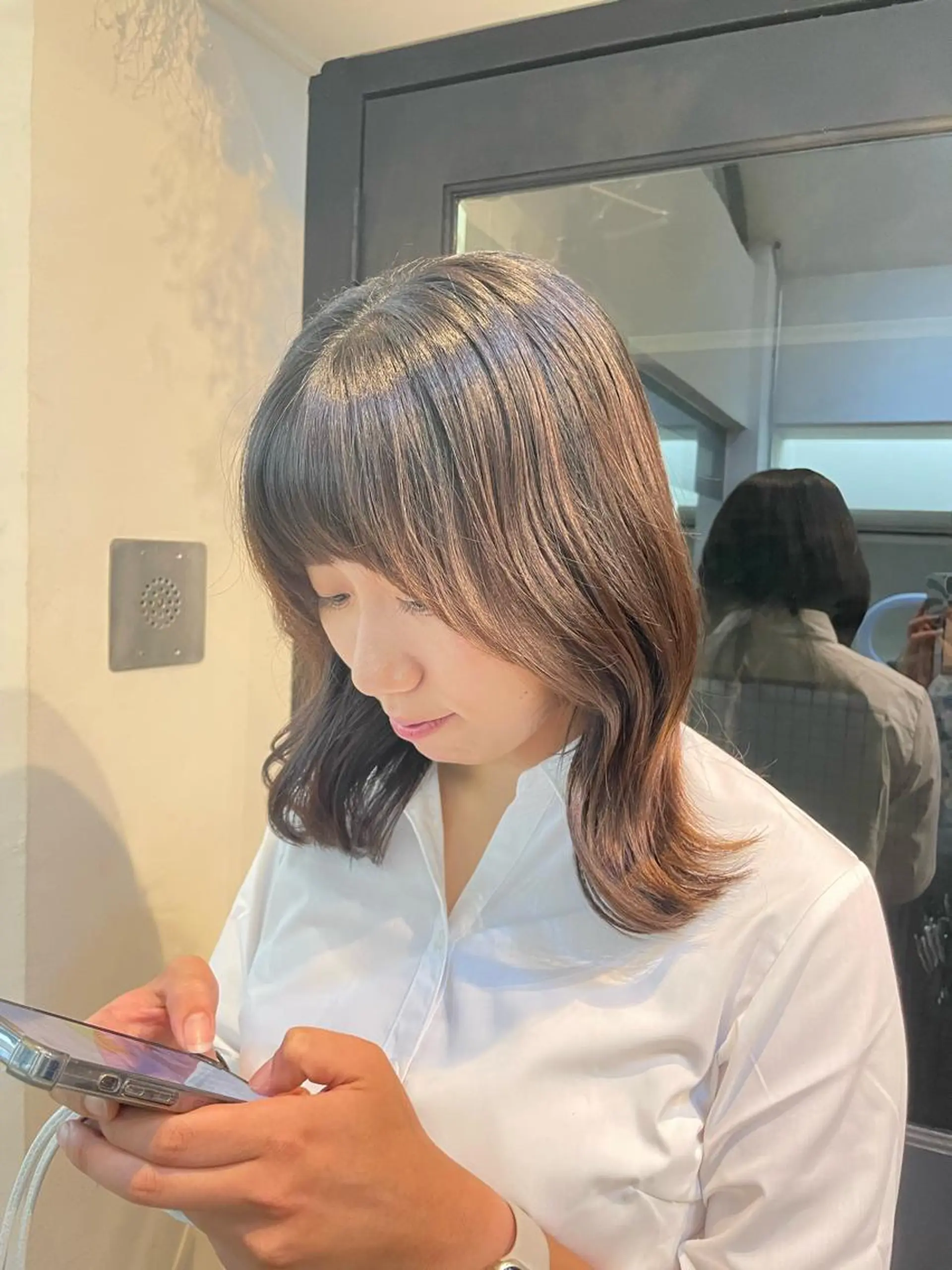 ミディアム yu-kaハッシュ カット/韓国レイヤーのヘアスタイル