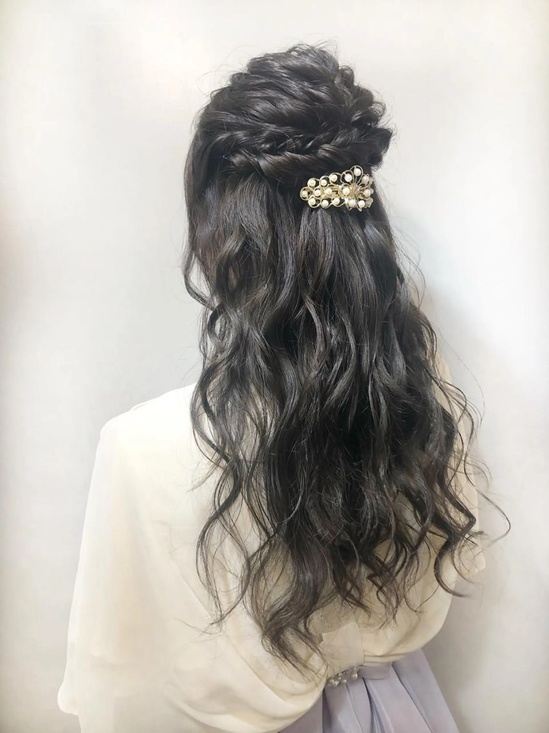 ロング ヘアアレンジ ハーフアップ ヘアセット 女性リピ90%🍨 🩷佐藤みずきのヘアスタイル