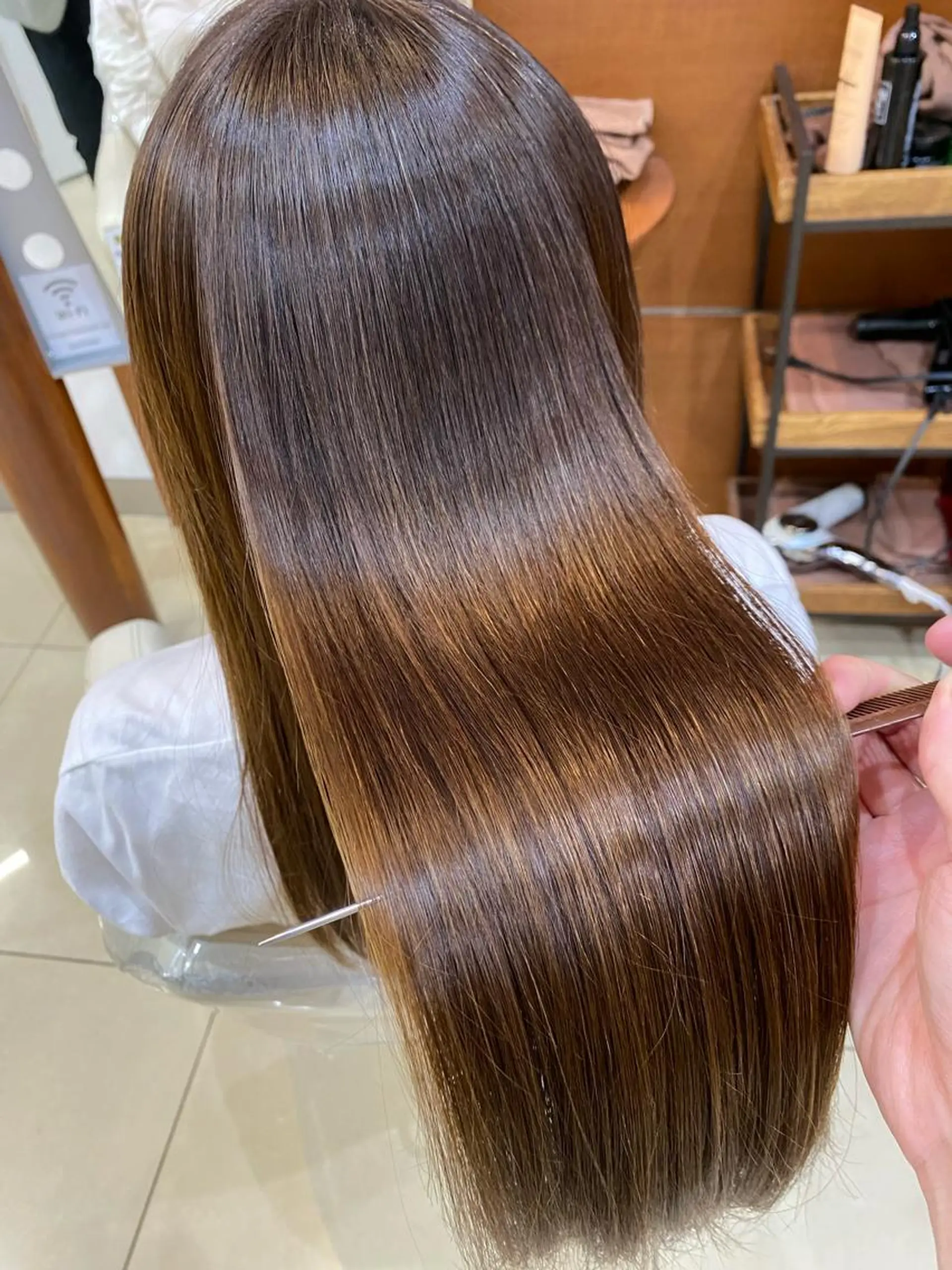 ロング アッシュ 髪質改善 韓国風ヘア 縮毛矯正 縮毛矯正 トリートメント コテ巻き風パーマ/ 髪質改善/河島恭平のヘアスタイル