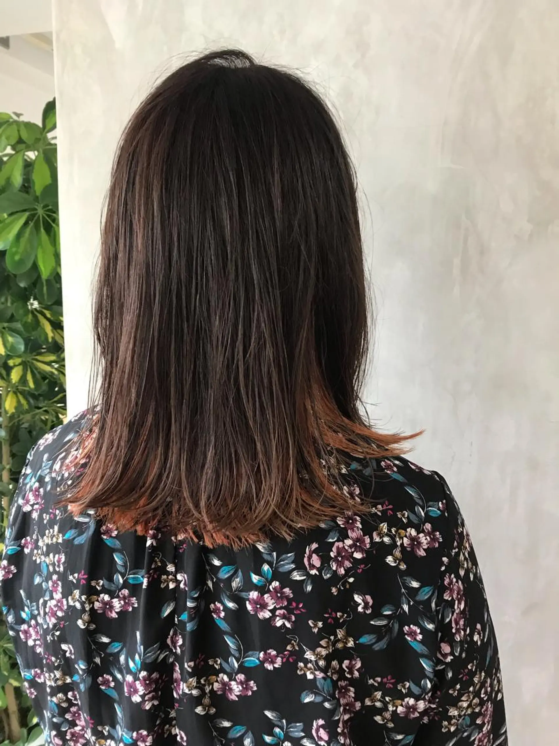 ミディアム カラー ヘアアレンジ インナーカラー オレンジ stylist/蛯谷 珠里のヘアスタイル