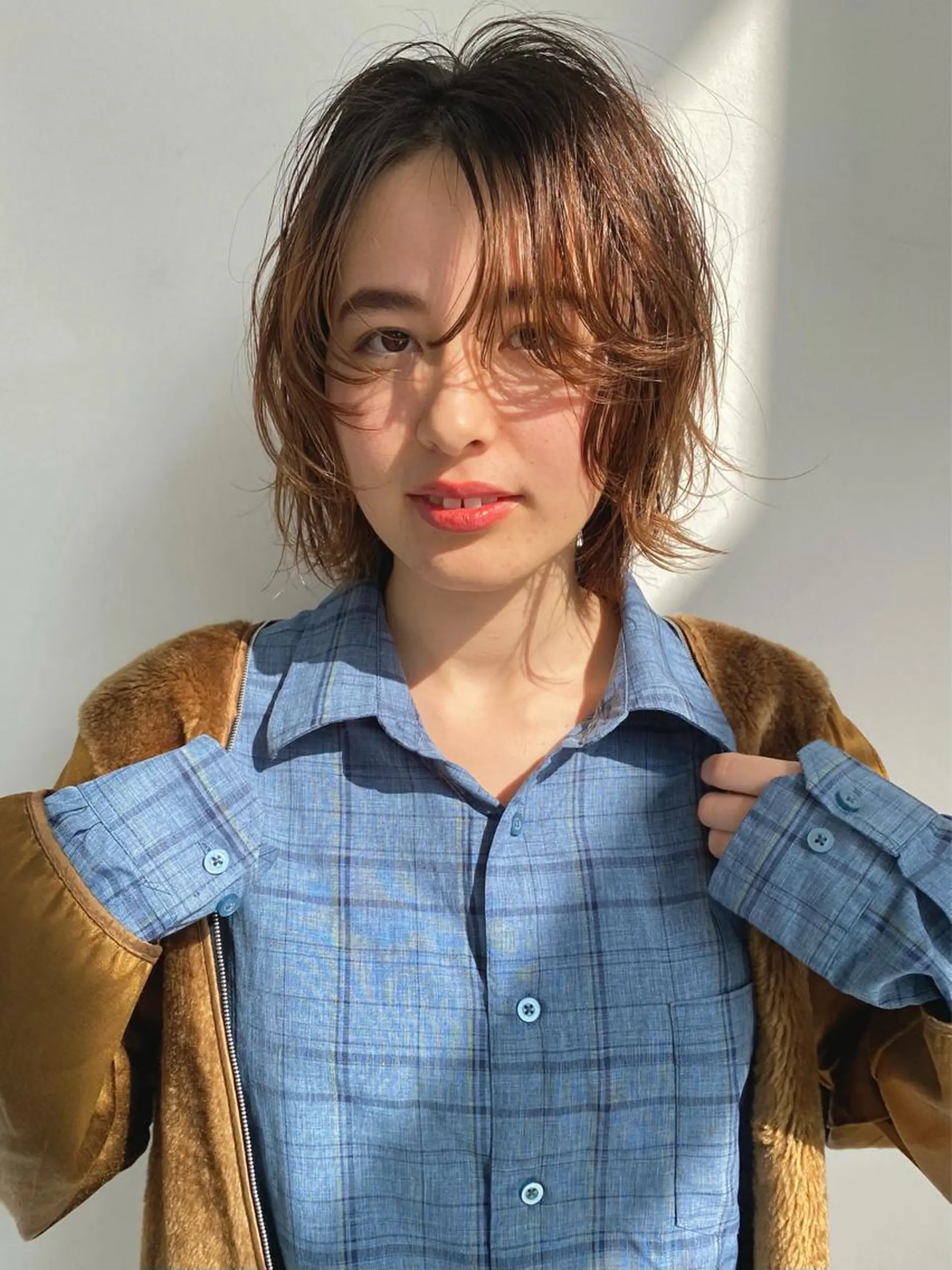 ミディアム パーマ ミディアムパーマ ヘアカラー トリートメント 森貴裕/ベージュ/ パーマ/オリーブのヘアスタイル