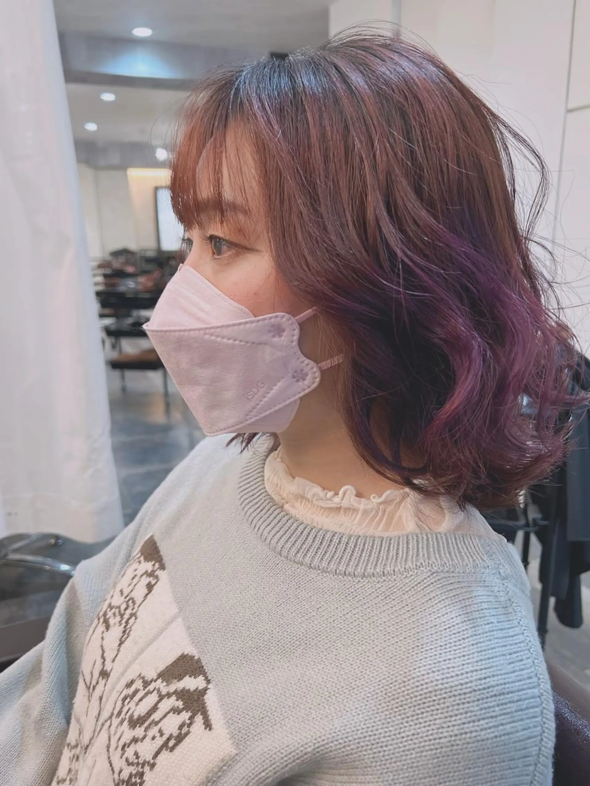 ミディアム カラー 心斎橋バレイヤージュ 小林勝貴のヘアスタイル