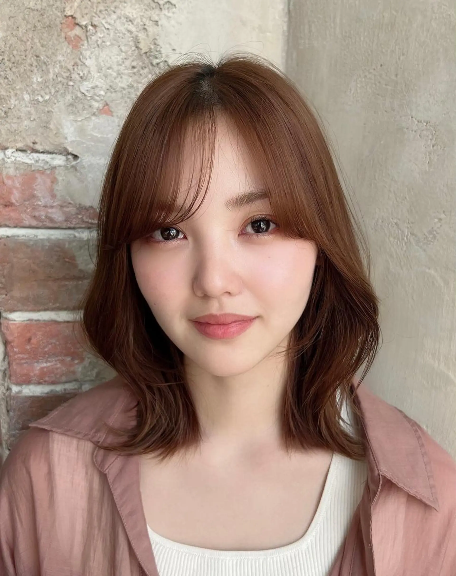 ミディアム ミディアムレイヤー くびれヘア レイヤーカット カット トリートメント 🧡くびれヘア/前髪 顔周り🧡久原結衣のヘアスタイル