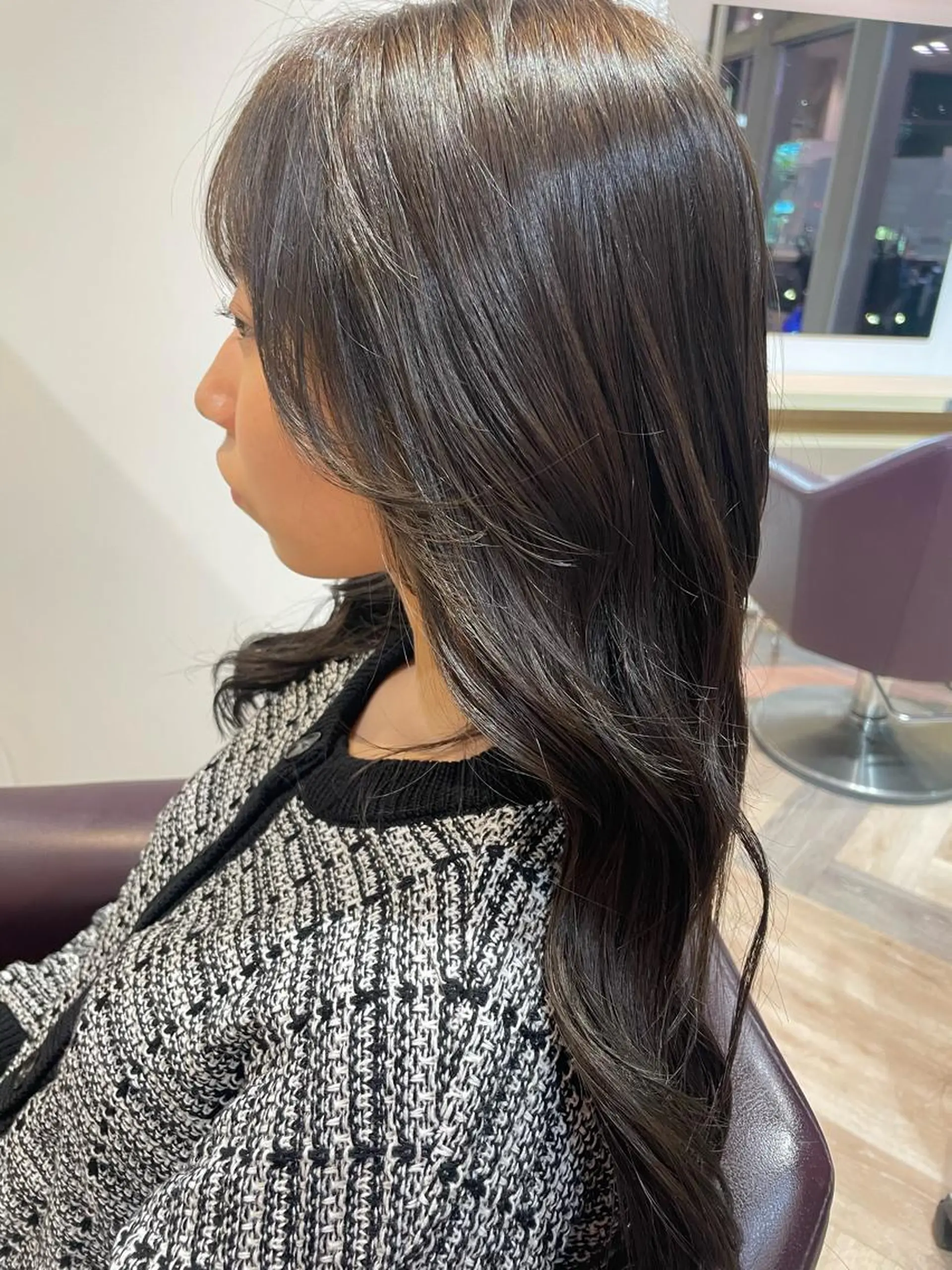 ロング 顔まわりレイヤー 顔周りカット 韓国風ヘア レイヤーカット カット ヘアカラー 韓国/顔周りカット /キム チョウヒのヘアスタイル